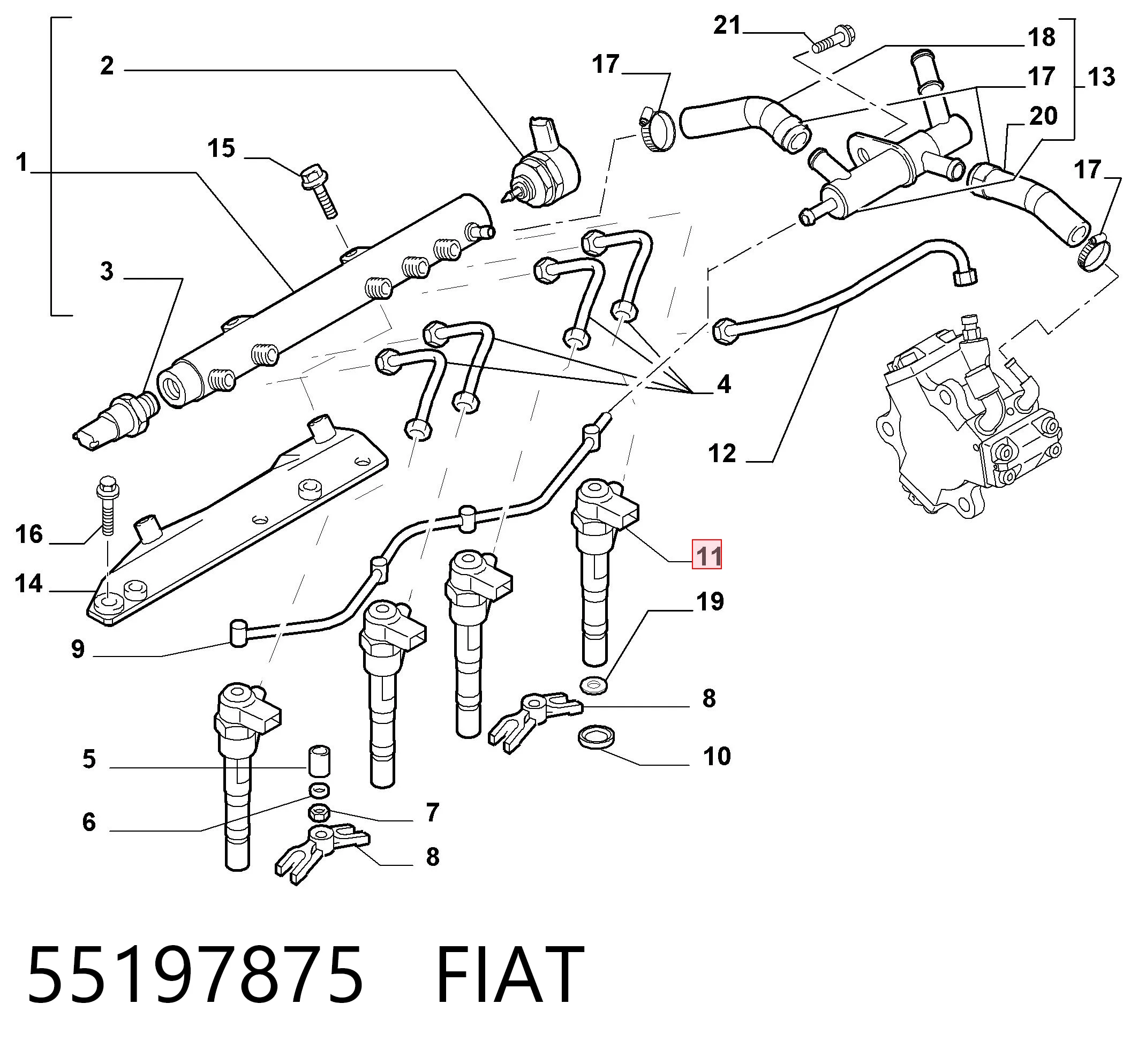 55197875 Fiat/Alfa/Lancia Топливные форсунки