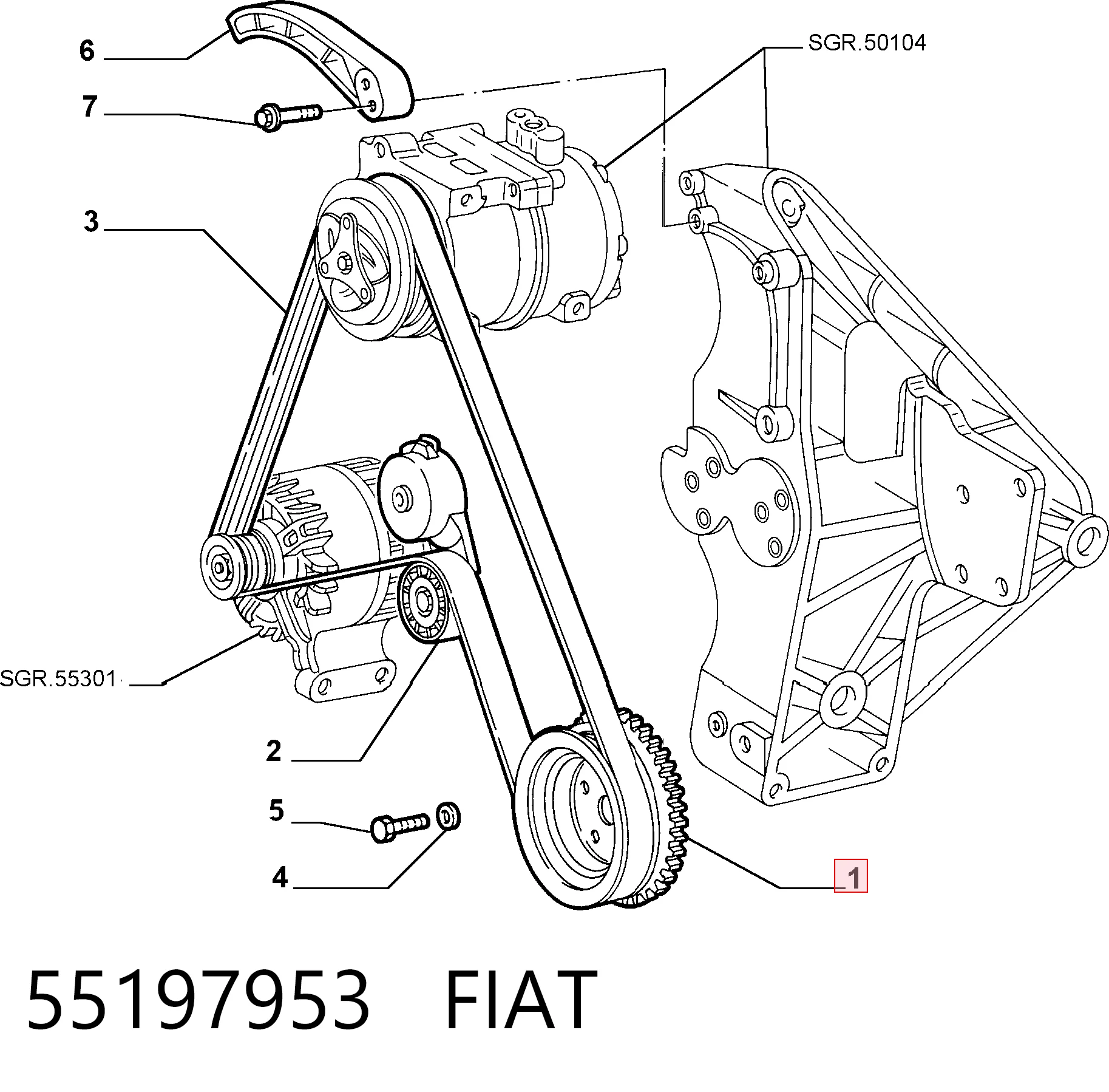 Шкив коленчатого вала на Fiat Albea  172