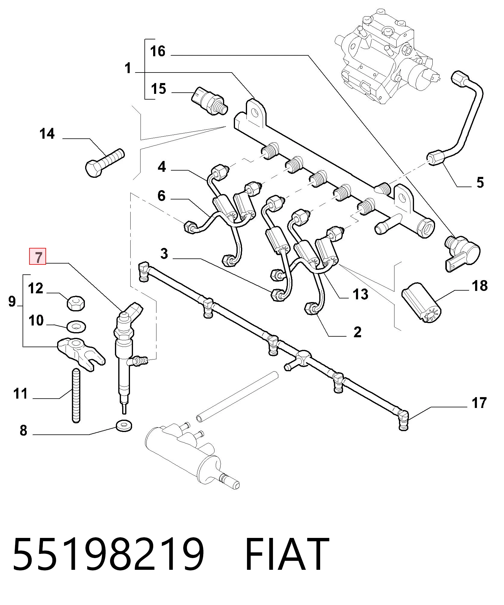 55198219 Fiat/Alfa/Lancia Топливные форсунки