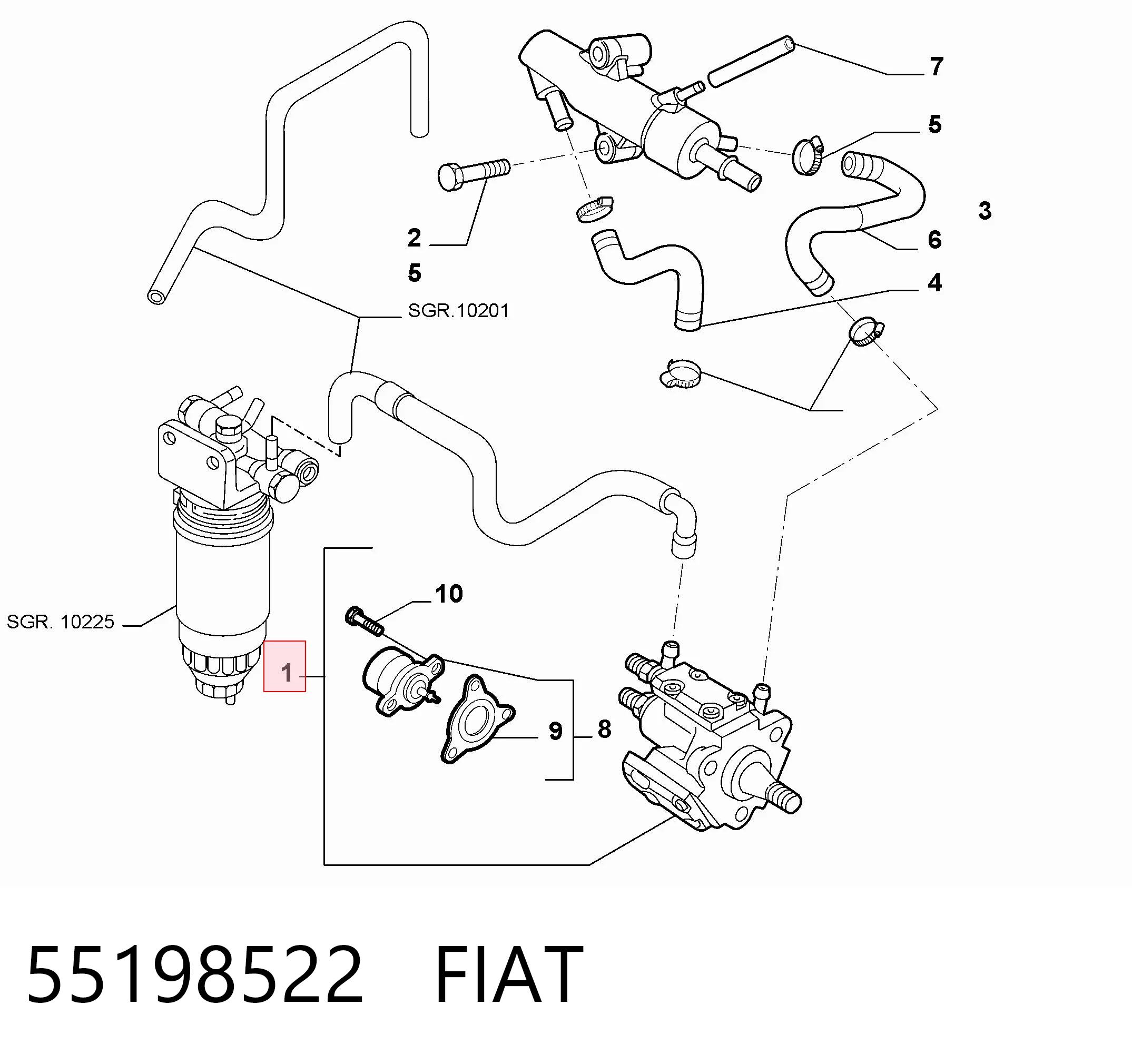 55198522 Fiat/Alfa/Lancia Насос топливный высокого давления (ТНВД)