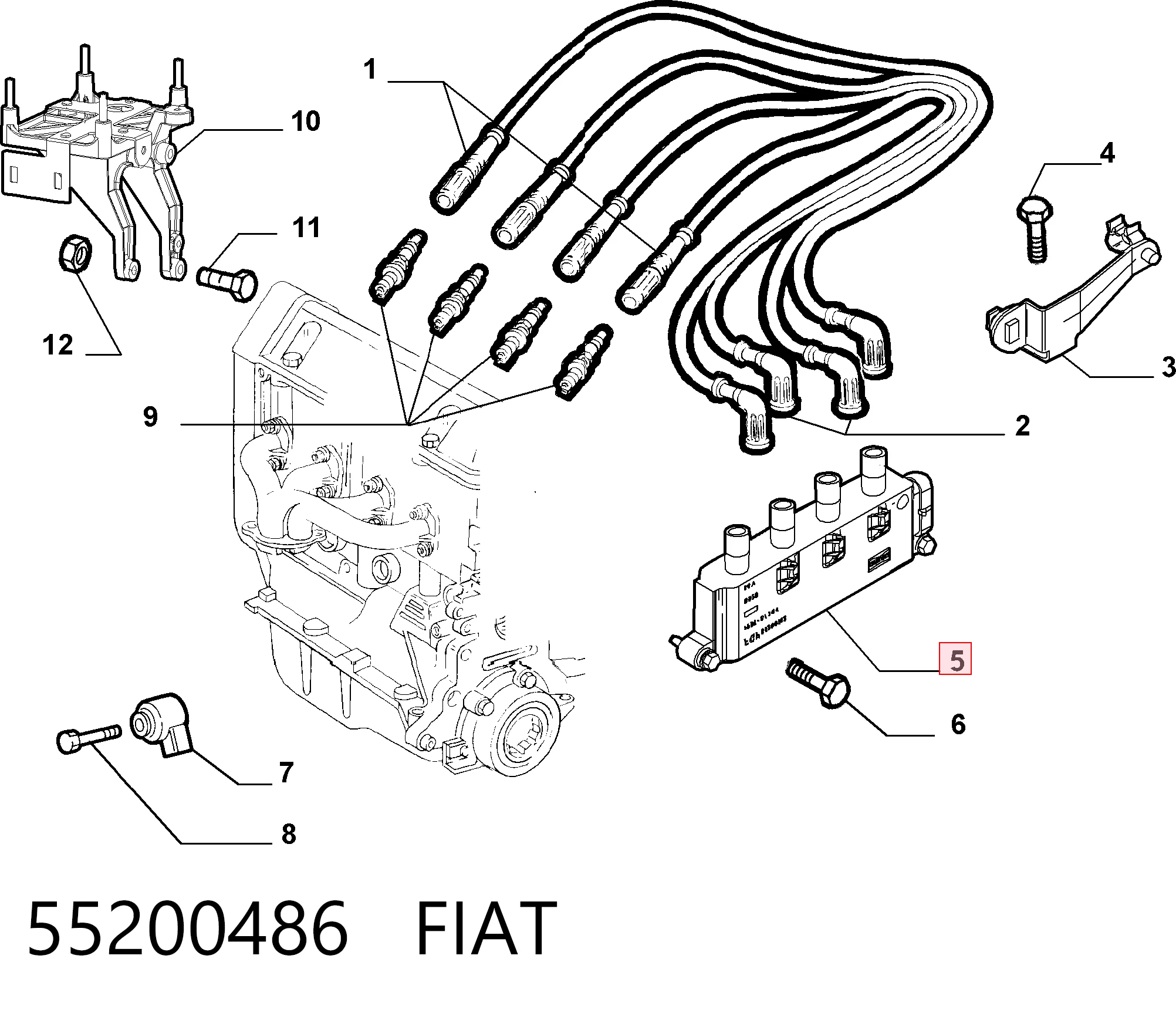 55200486 Fiat/Alfa/Lancia Катушка зажигания