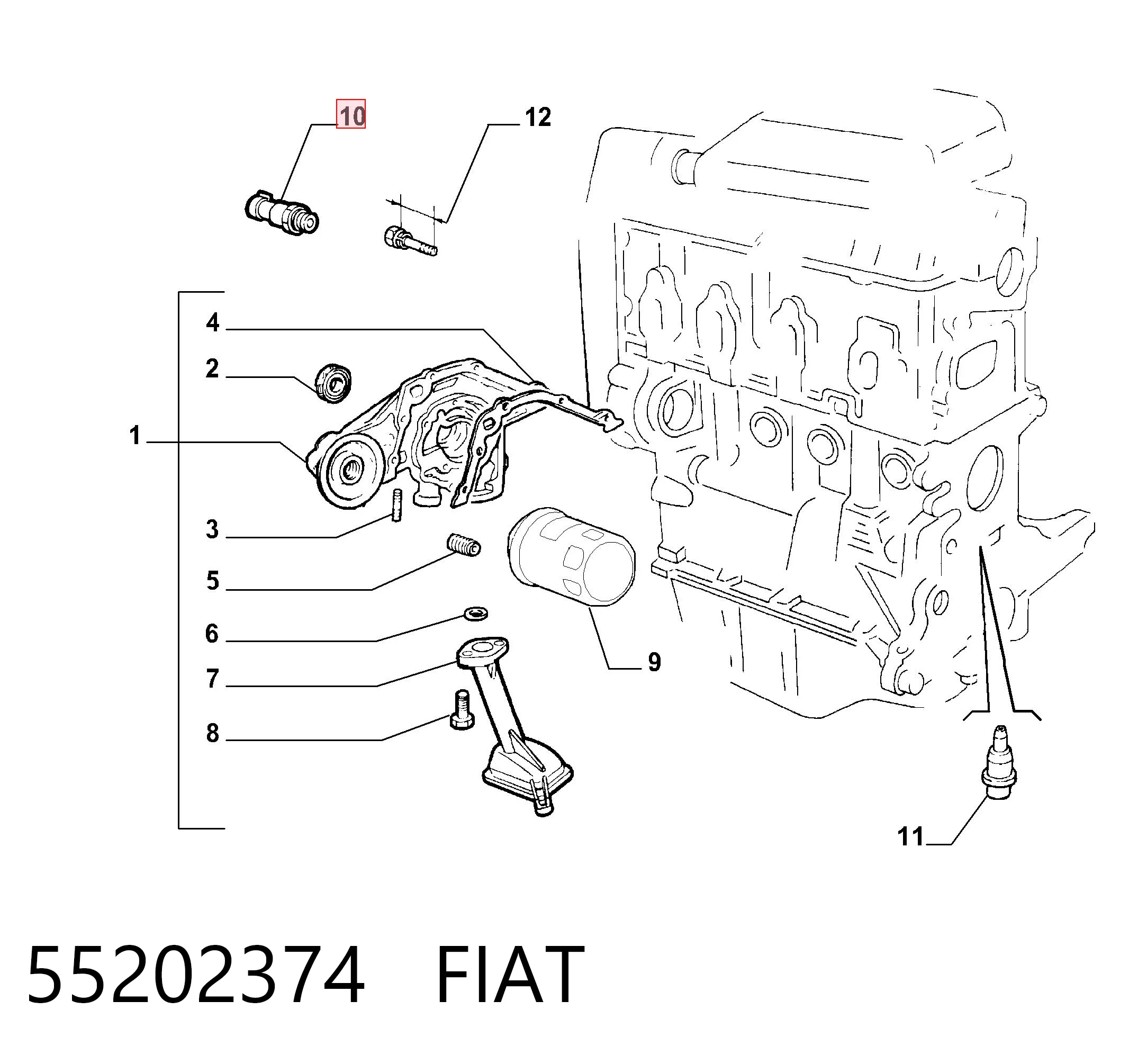 55202374 Fiat/Alfa/Lancia Датчик указателя давления масла