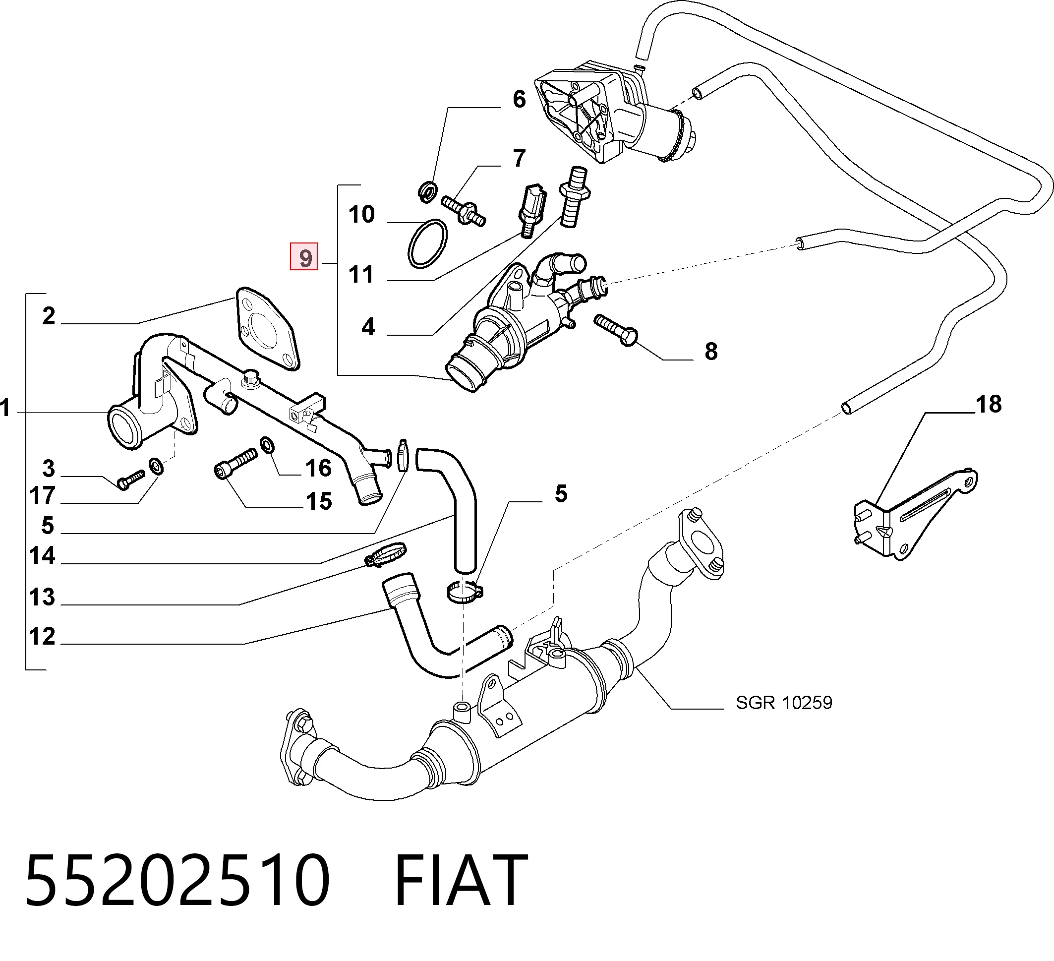 55202510 Fiat/Alfa/Lancia Авто термостат