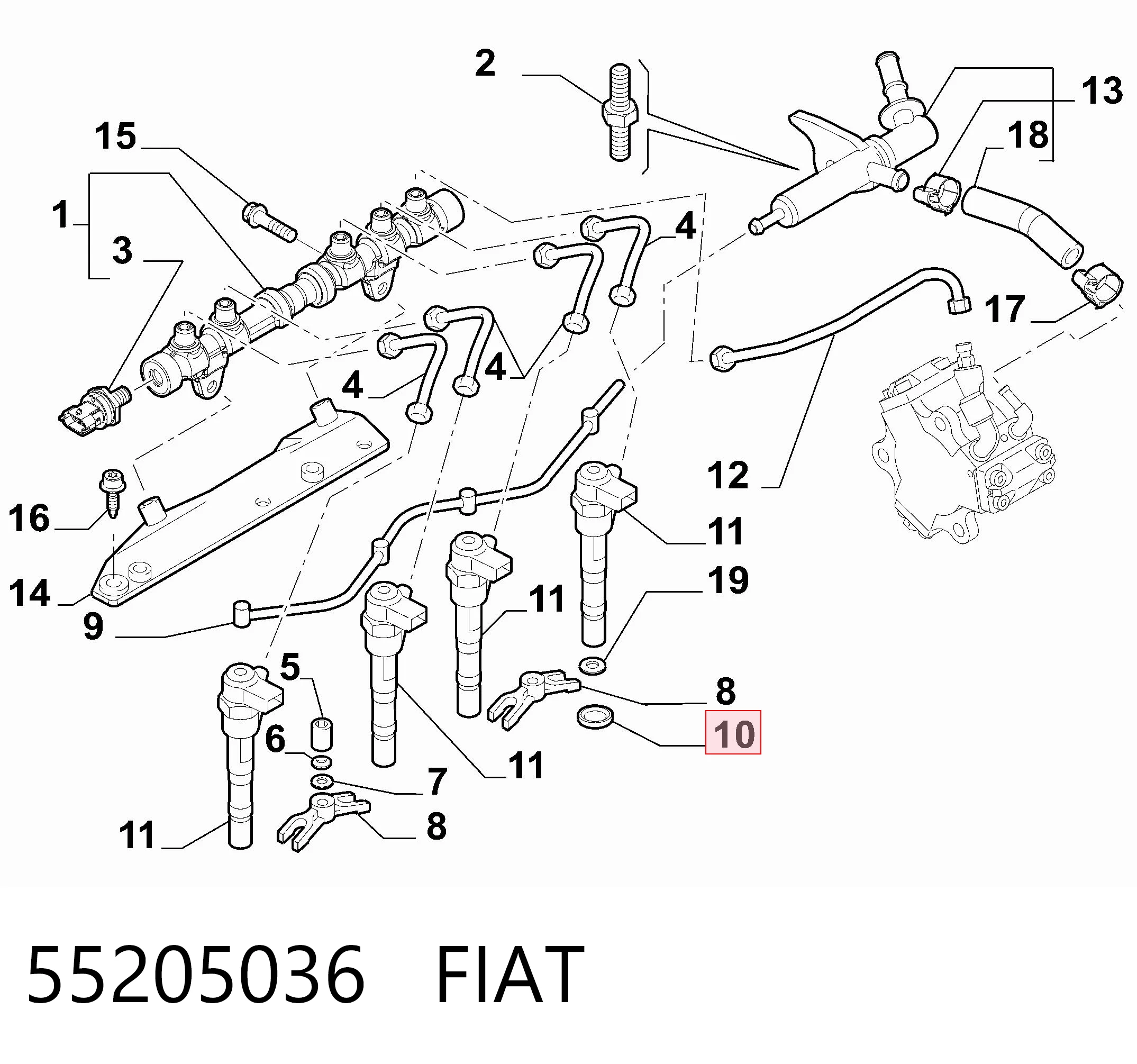 Купить 8094754 Iveco Кольцо инжектора