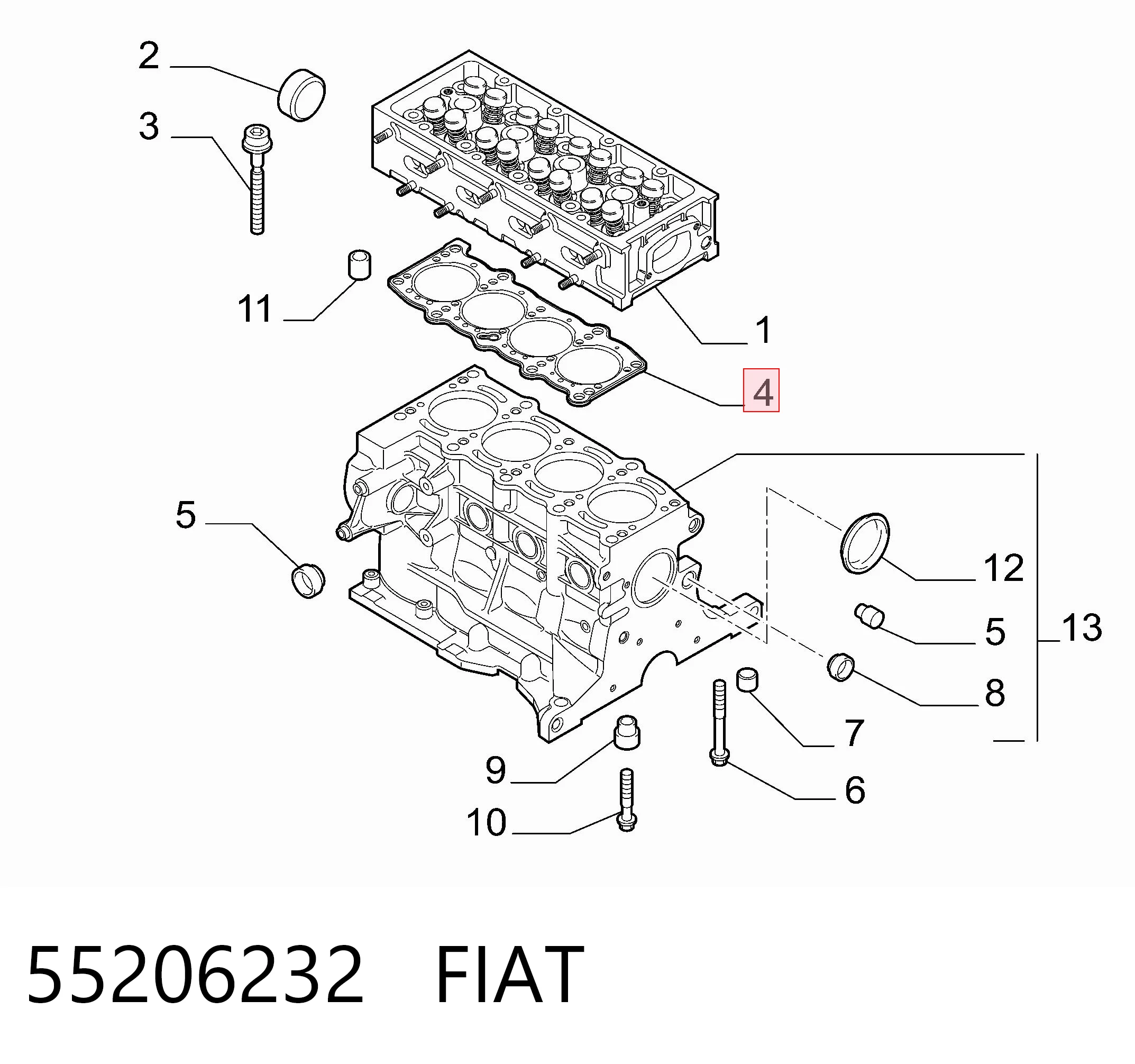 Прокладка ГБЦ 607619 Opel