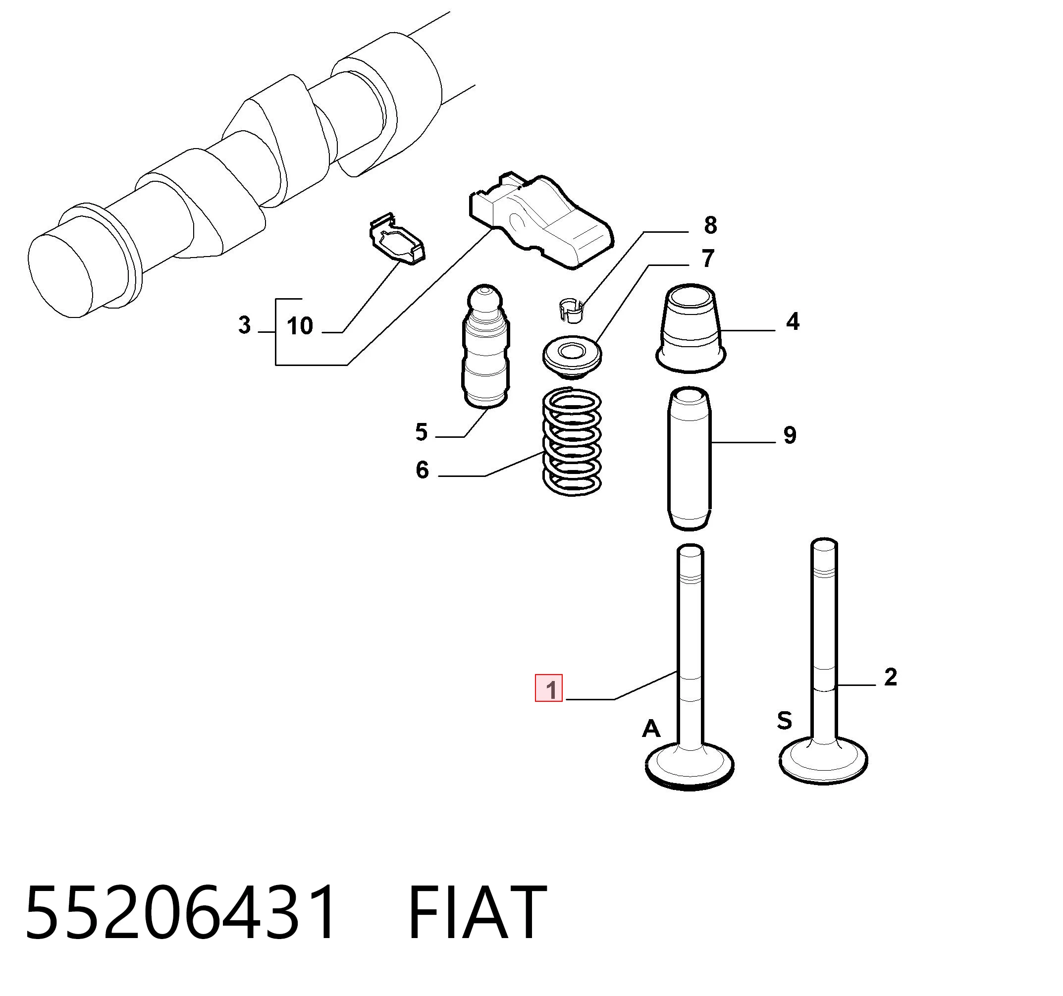 Клапан впускной Opel 641404