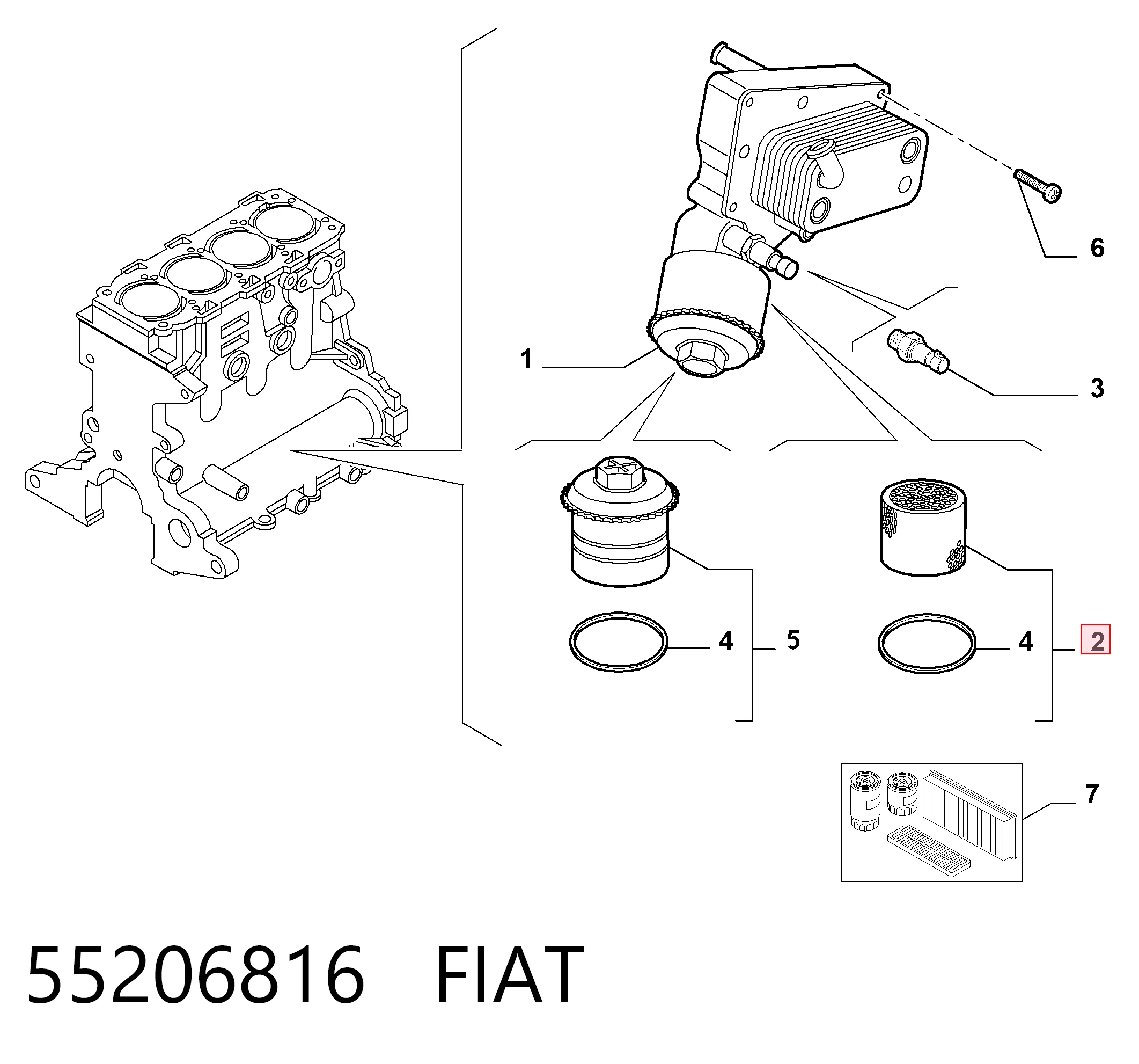 Фильтр масляный FIAT 55206816
