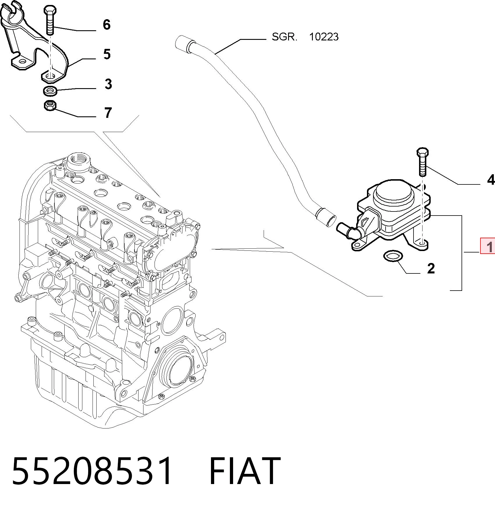 55208531 Fiat/Alfa/Lancia Маслоотделитель картерных газов