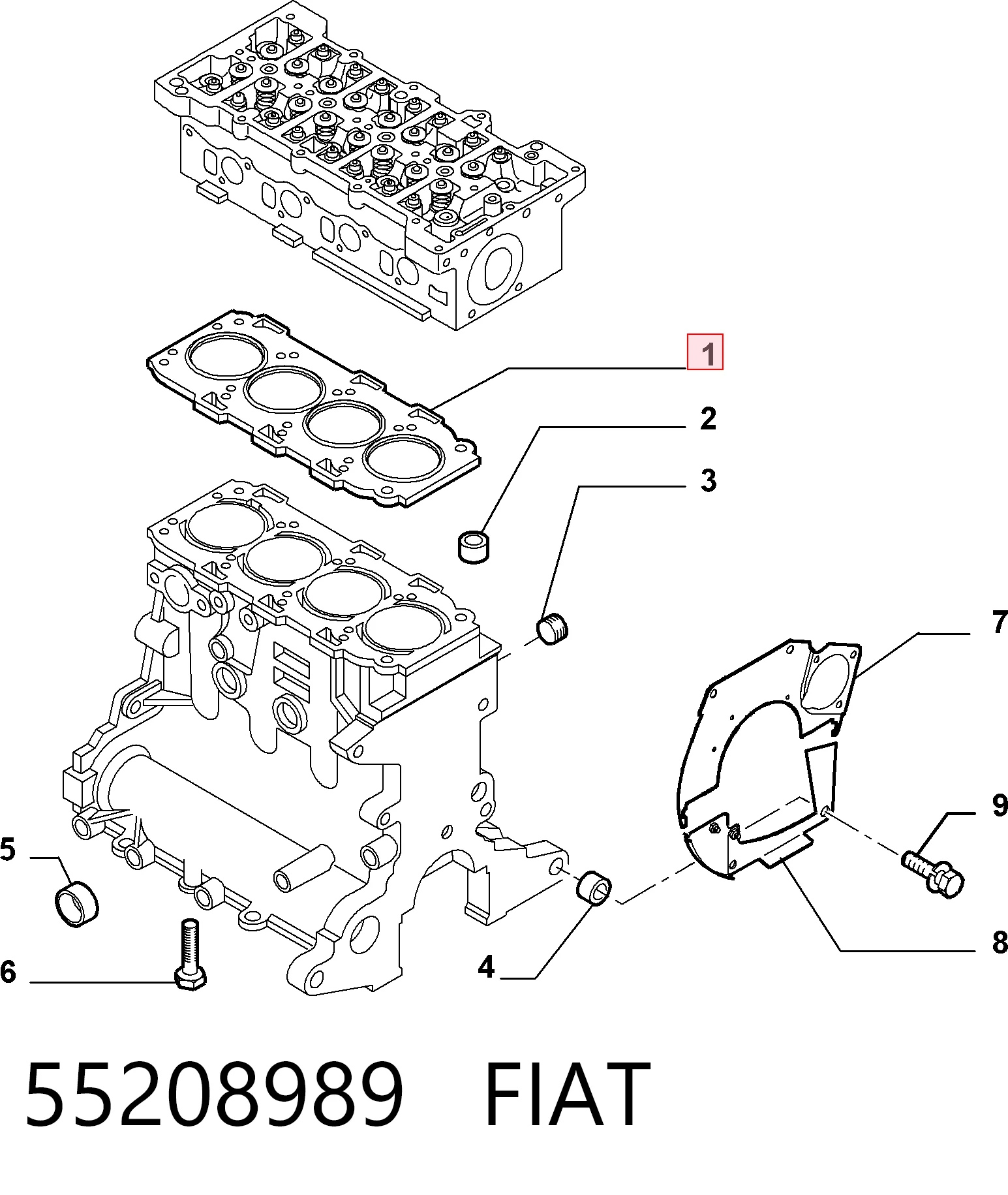Прокладка головки блока цилиндров Peugeot/Citroen 55208989