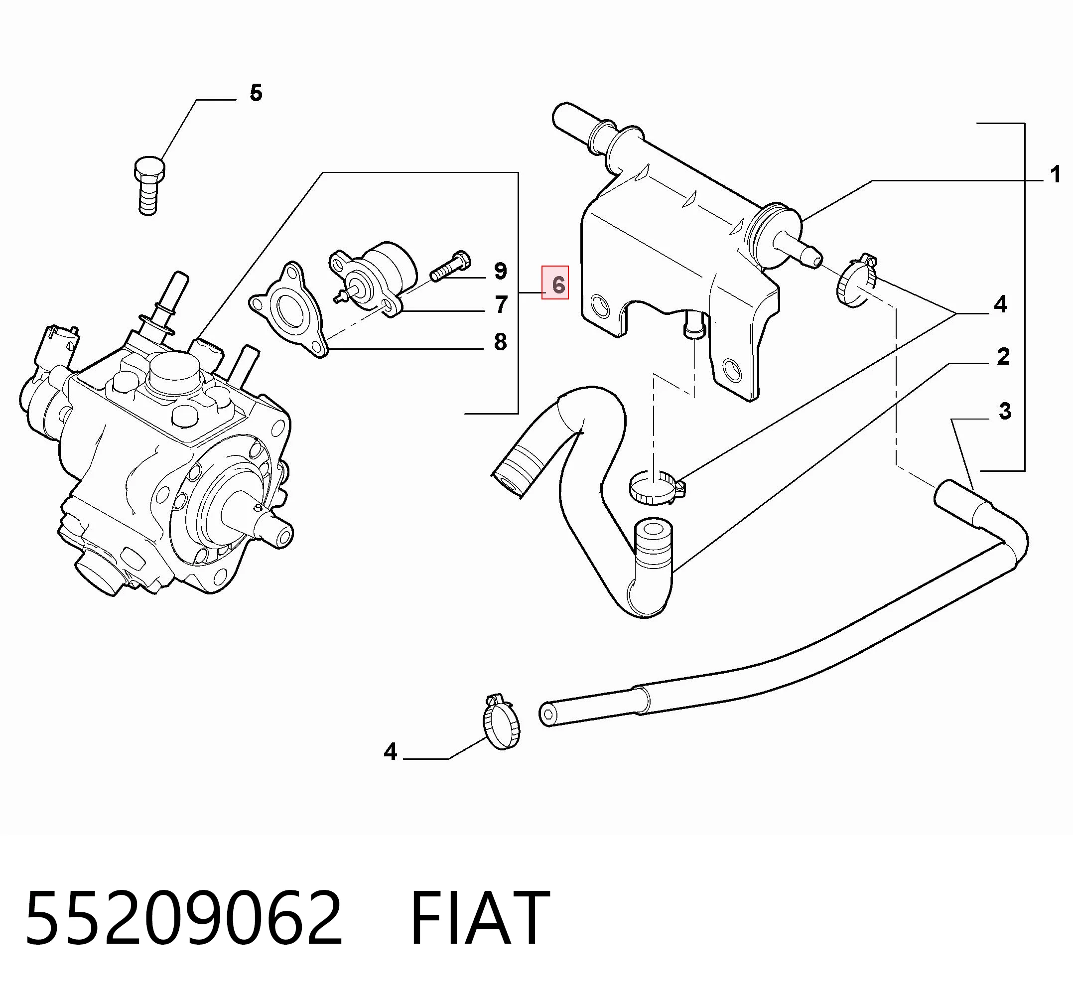 55209062 Fiat/Alfa/Lancia Насос топливный высокого давления (ТНВД)