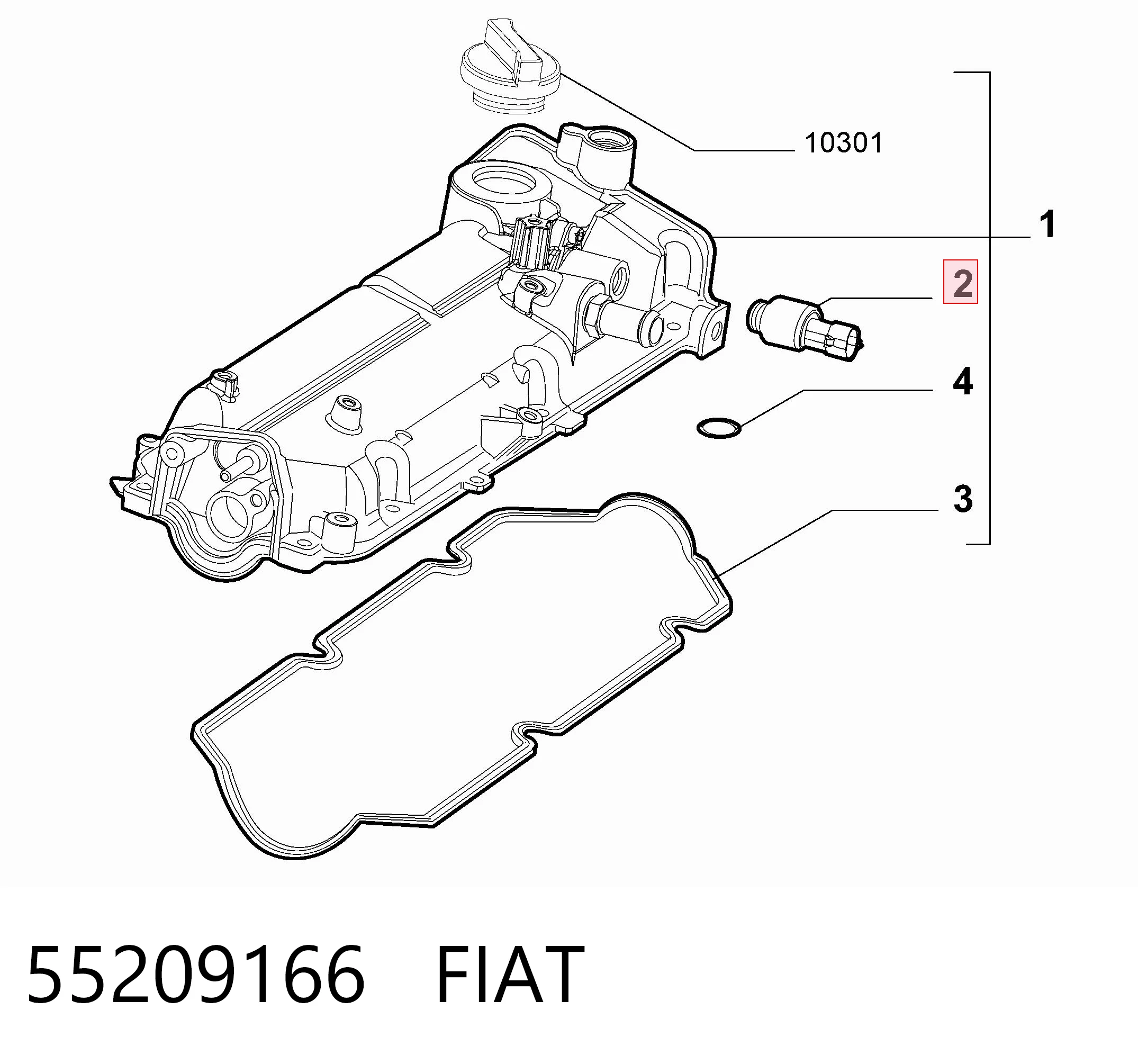 55209166 Fiat/Alfa/Lancia Клапан положения фаз распредвала