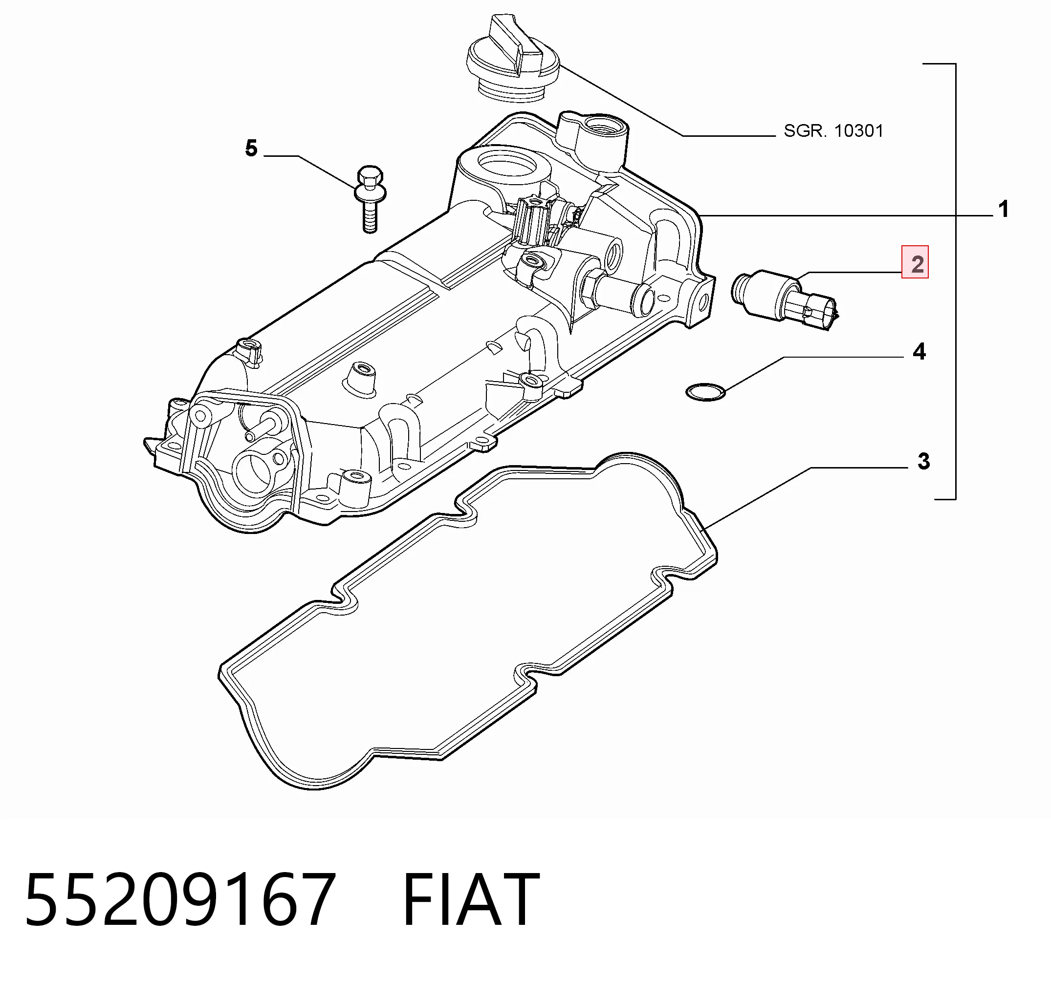 55209167 Fiat/Alfa/Lancia Клапан положения фаз распредвала