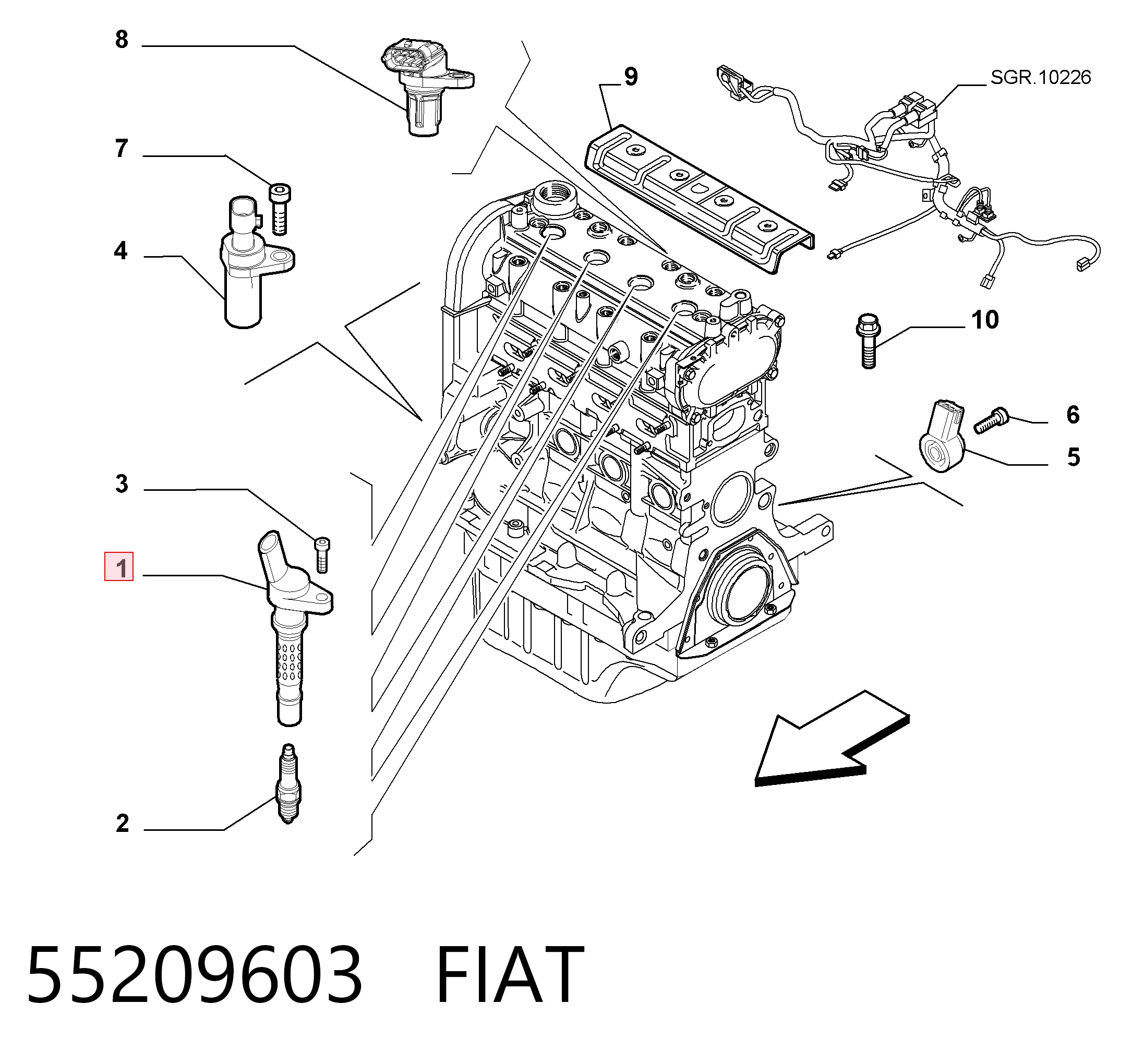 55209603 Fiat/Alfa/Lancia Катушка зажигания