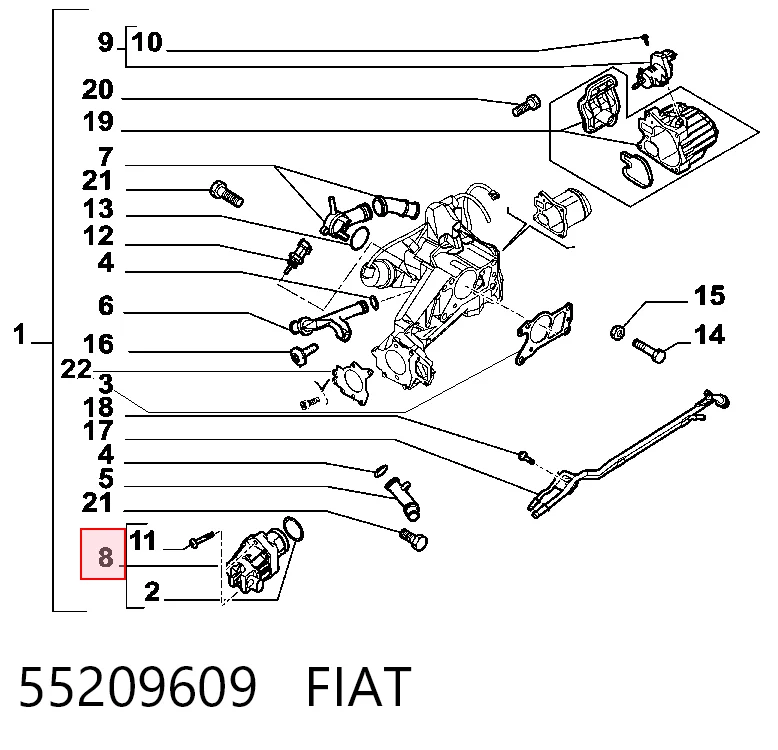 55209609 Fiat/Alfa/Lancia Клапан рециркуляции отработавших газов EGR