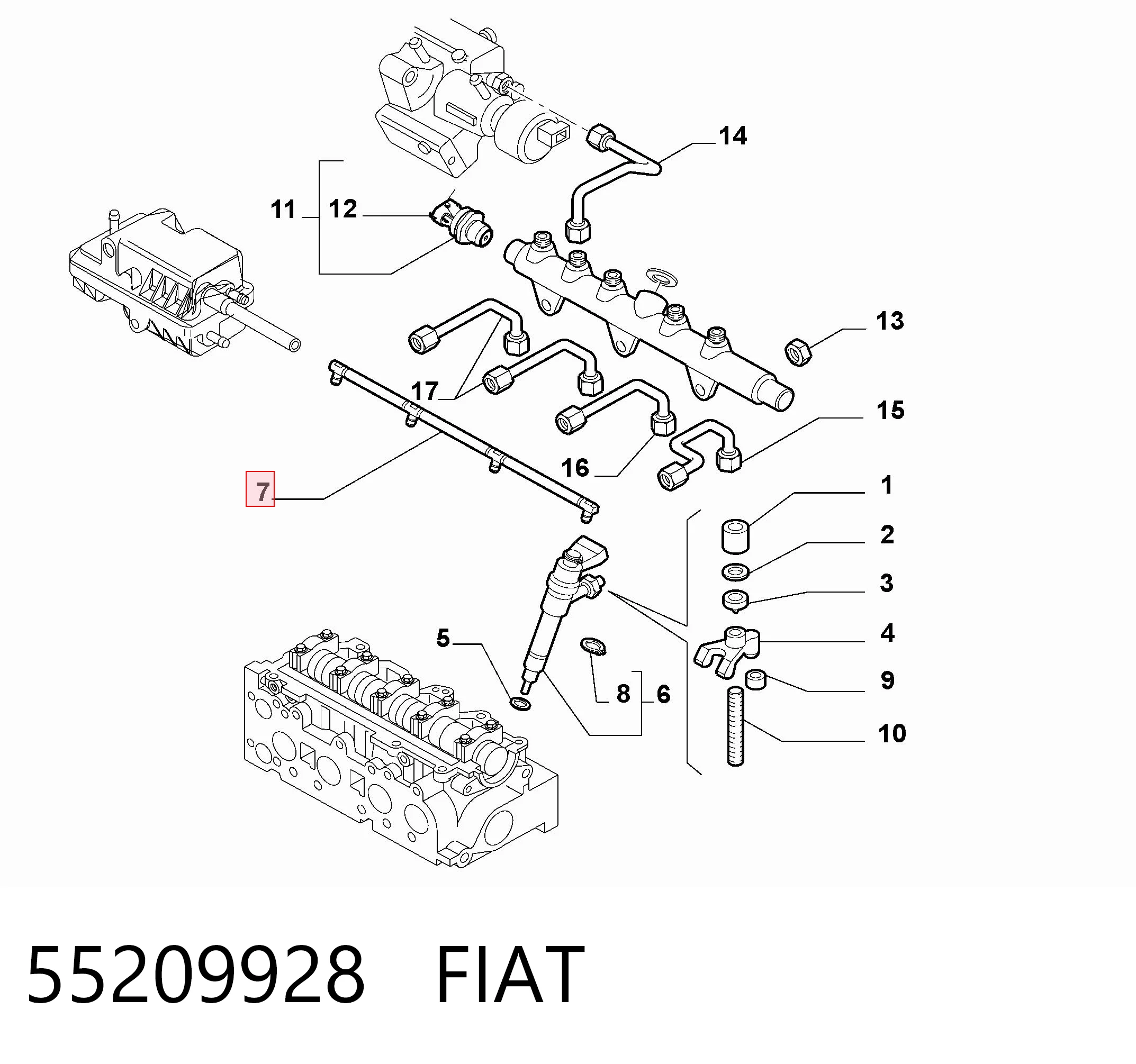 93196078 Opel Трубка топливная обратная от форсунок
