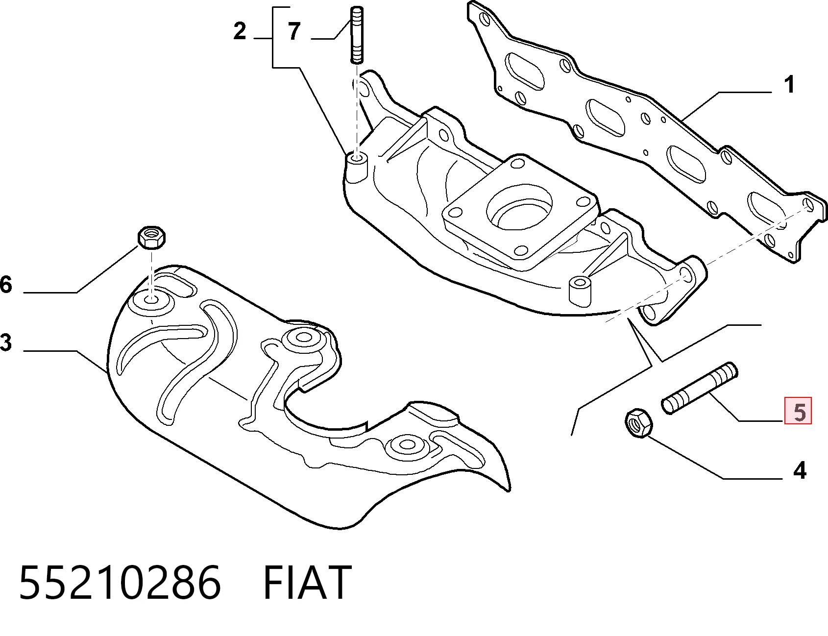 Купить 55210286 Peugeot/Citroen Болт выпускного коллектора