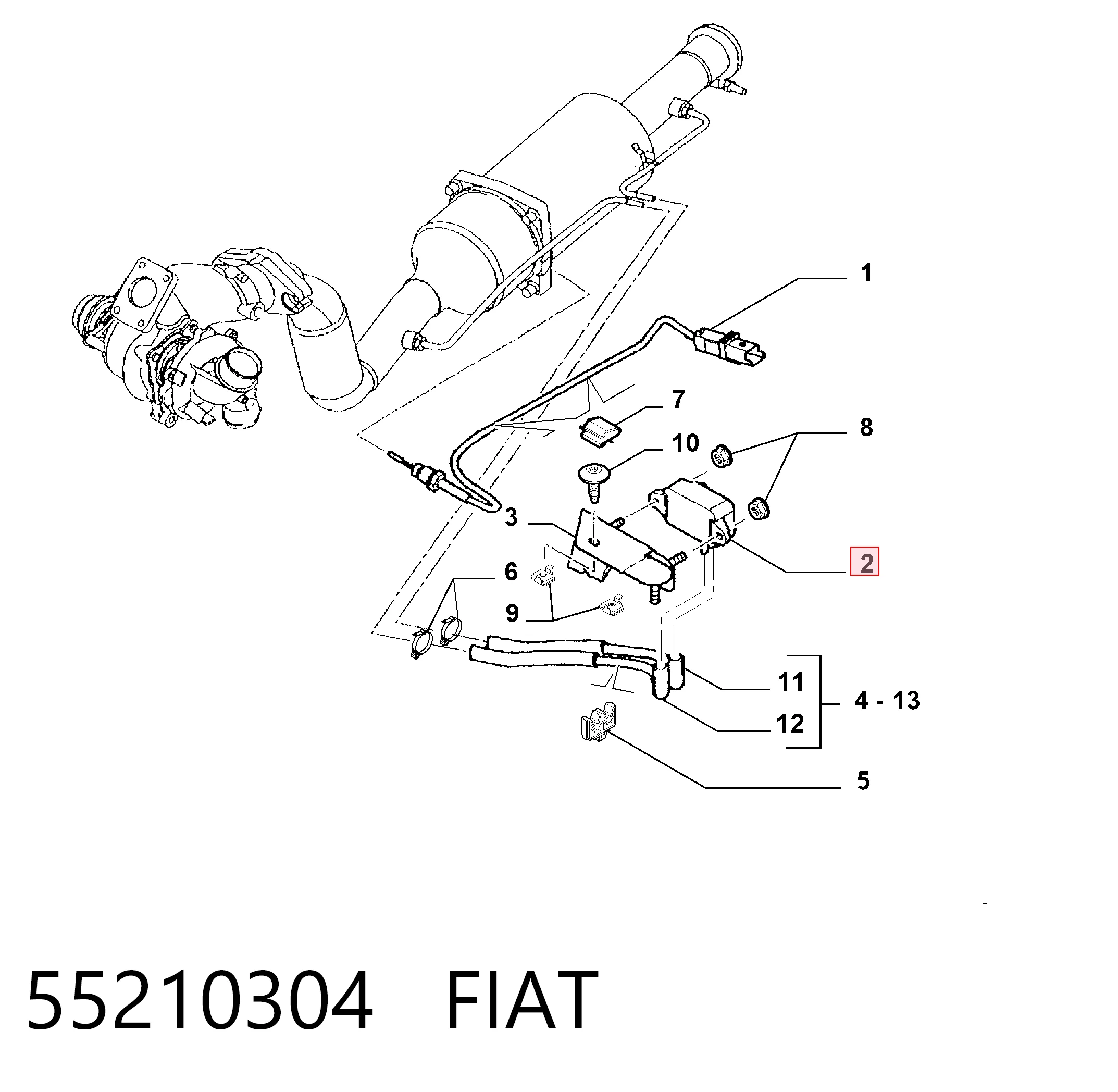 55210304 Fiat/Alfa/Lancia Датчик давления выхлопных газов