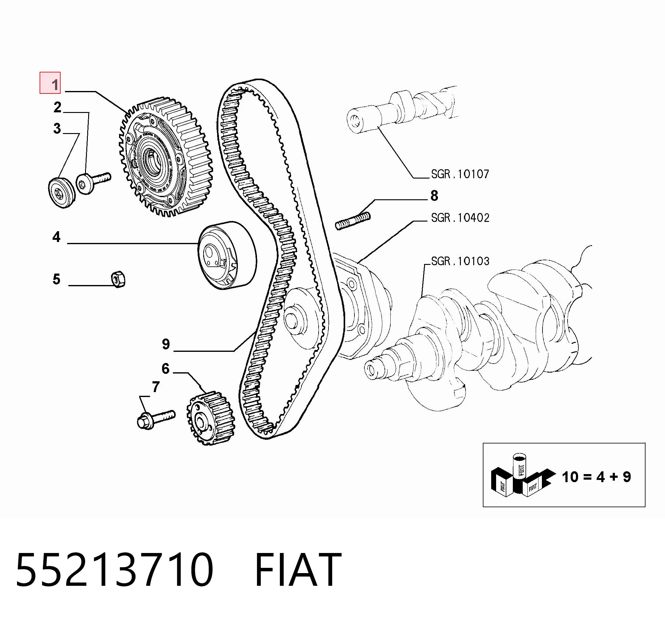 55213710 Fiat/Alfa/Lancia Регулятор фаз газораспределения