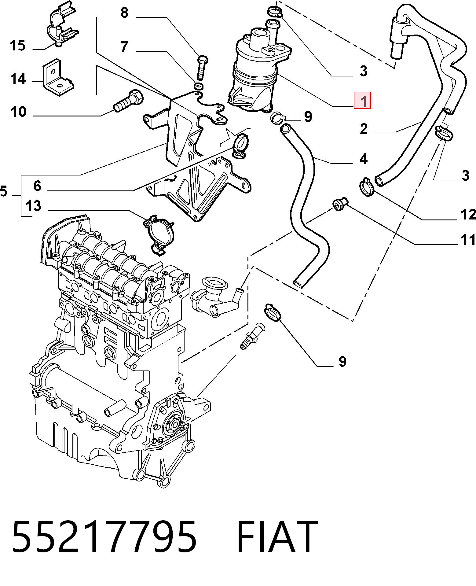 656722 Opel Маслоотделитель картерных газов