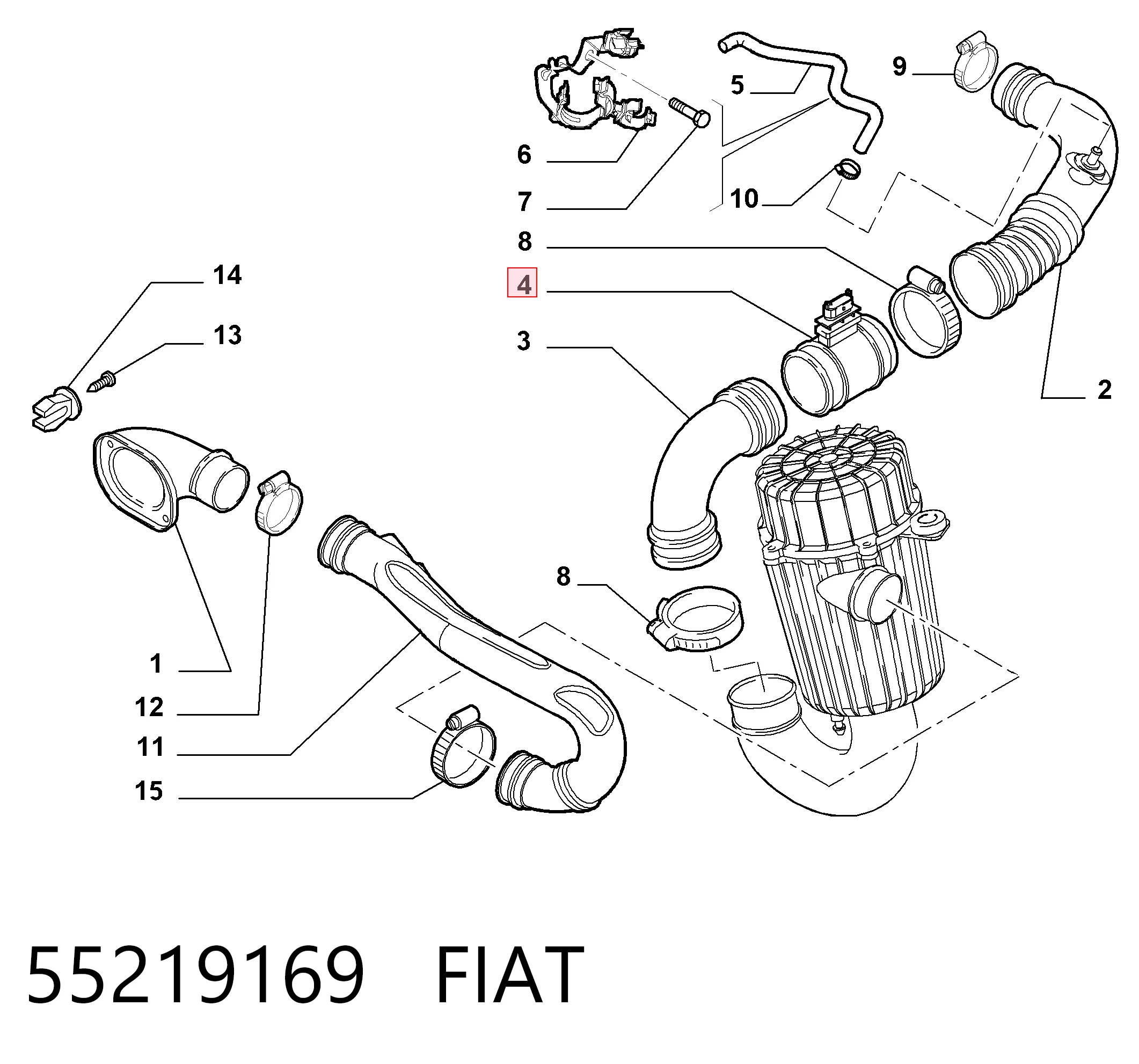 55219169 Fiat/Alfa/Lancia Датчик расхода воздуха