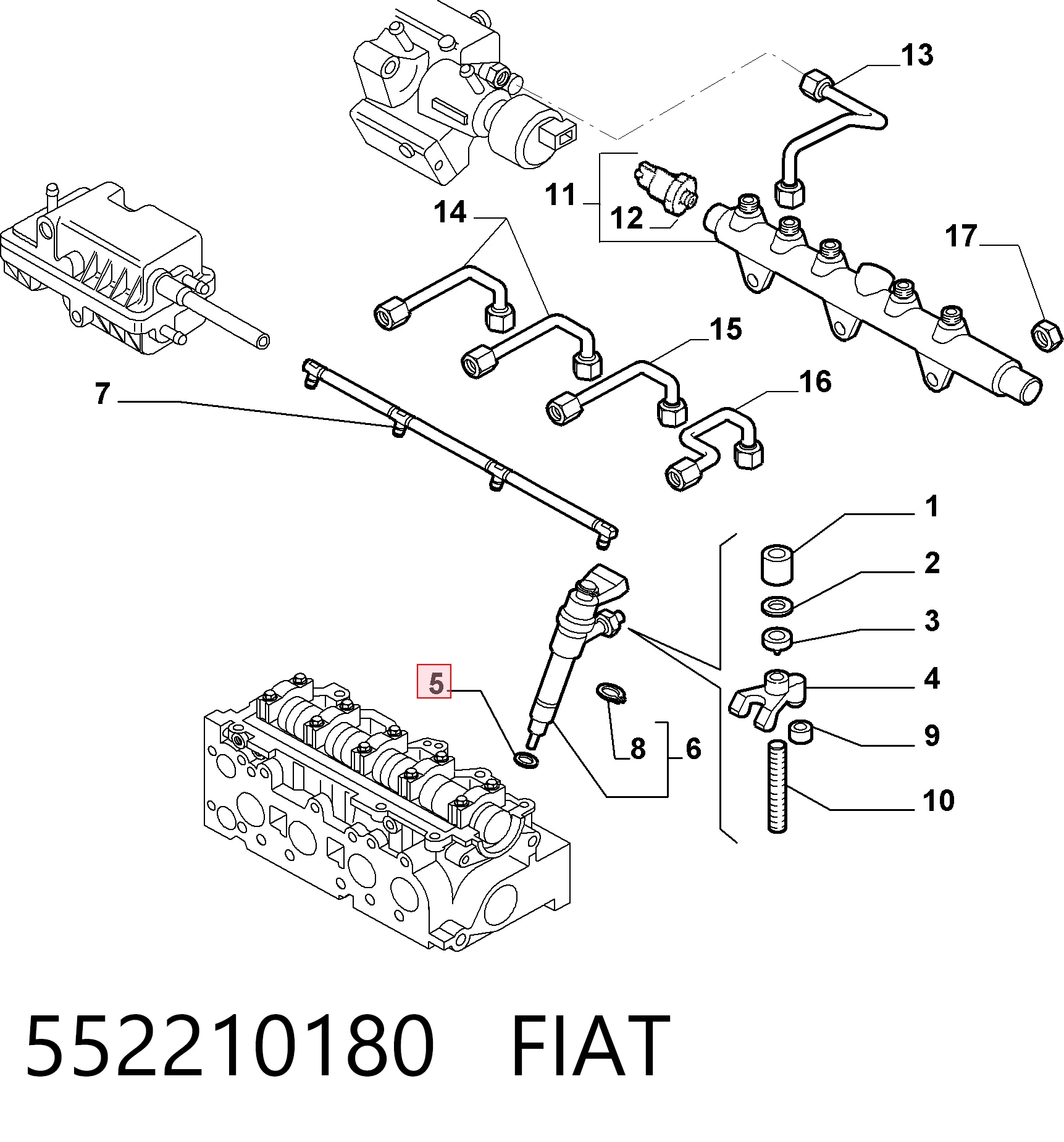 Топливные форсунки на Fiat Doblo I 223
