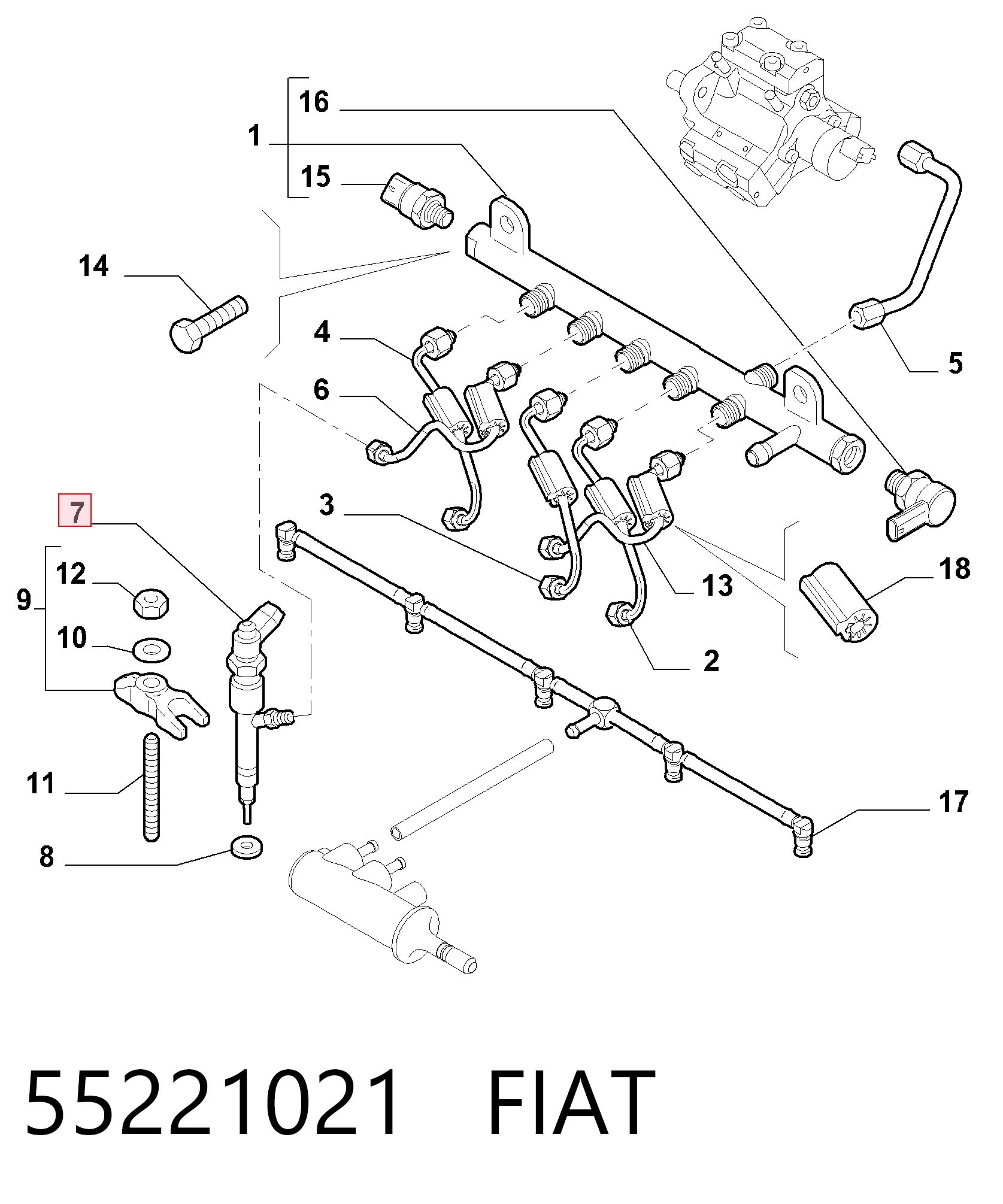 55221021 Fiat/Alfa/Lancia Топливные форсунки