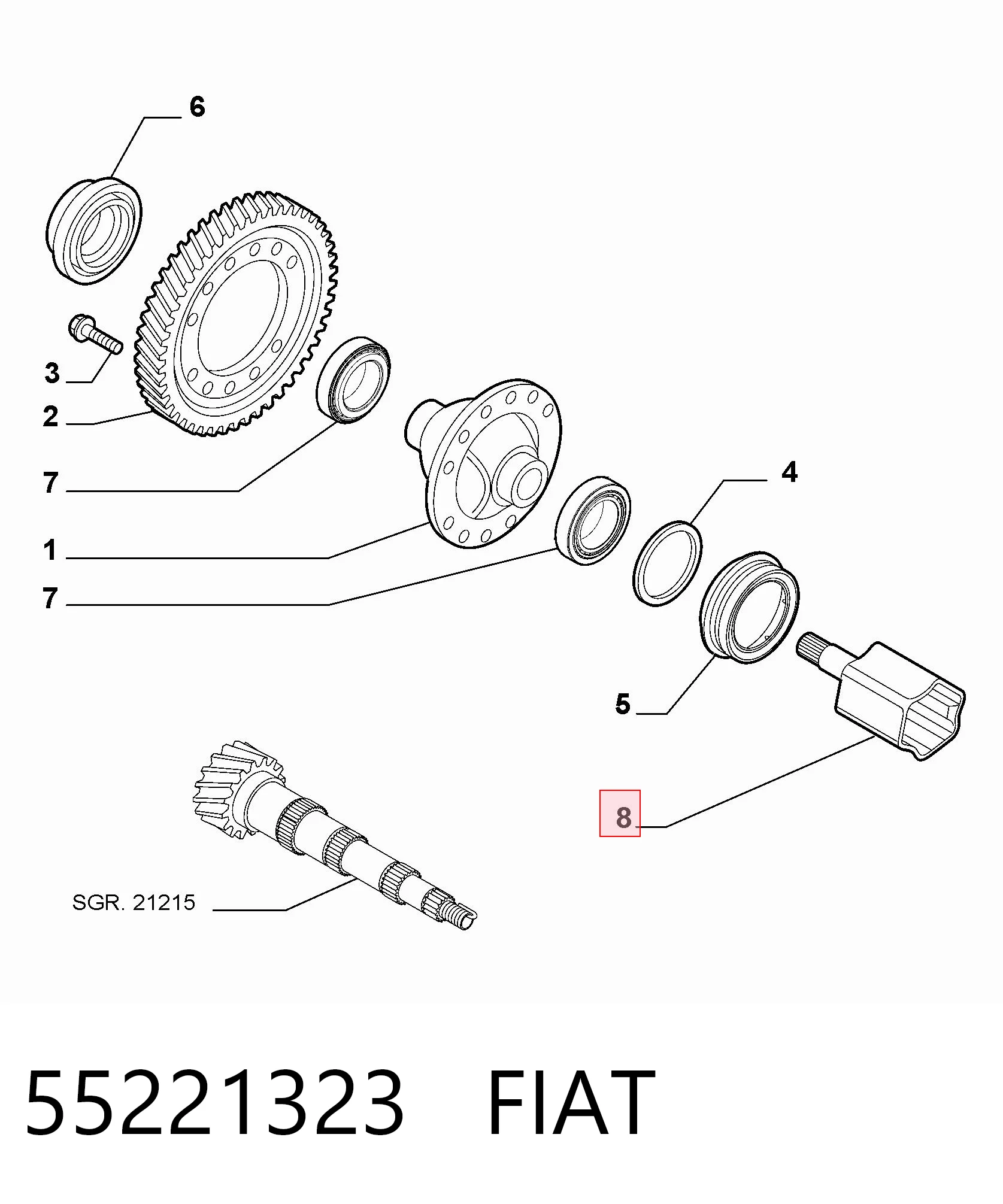  Шрус внутренний левый Fiat Doblo 2
