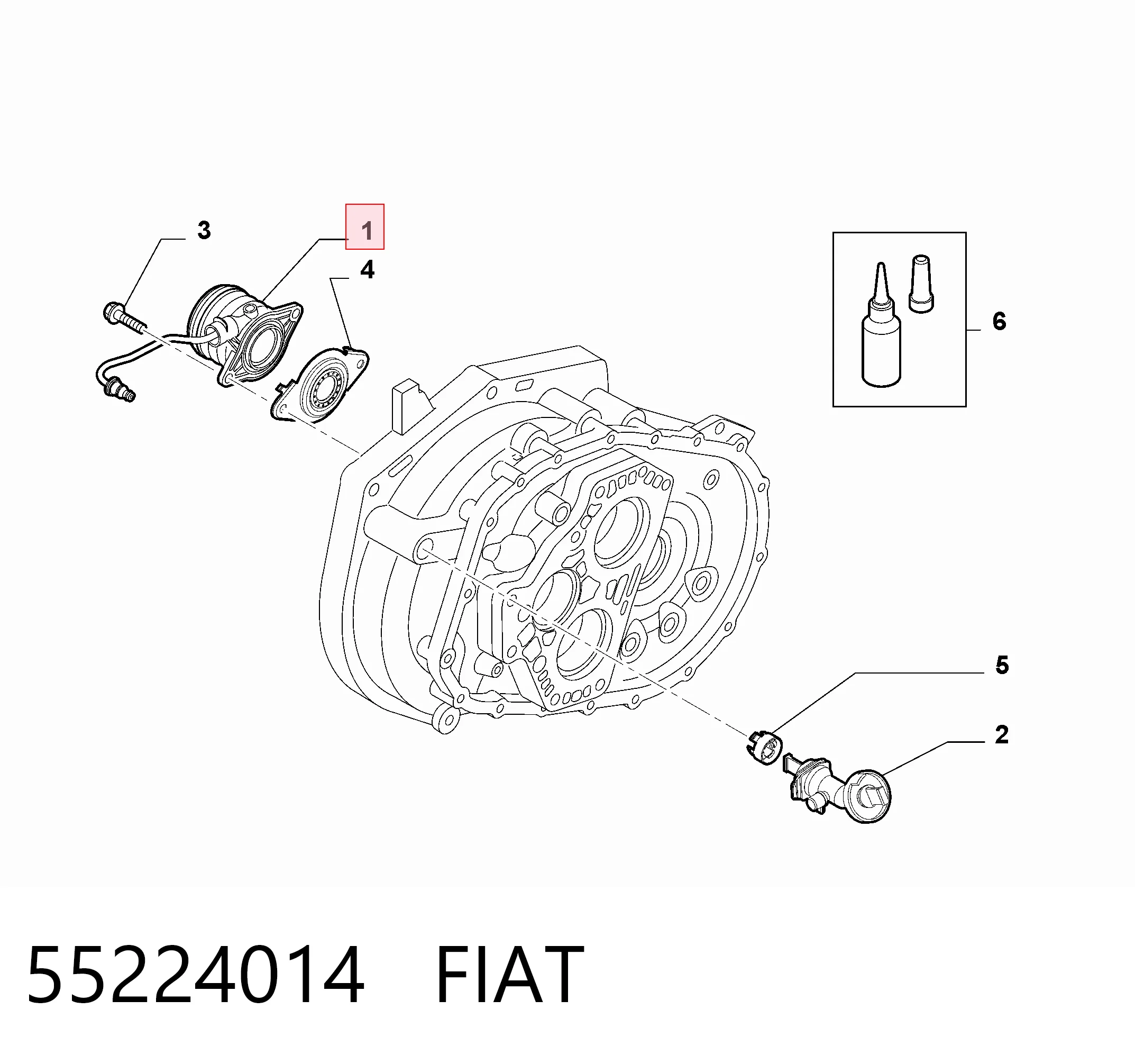 55224014 Fiat/Alfa/Lancia Цилиндр сцепления рабочий в сборе с выжимным подшипником