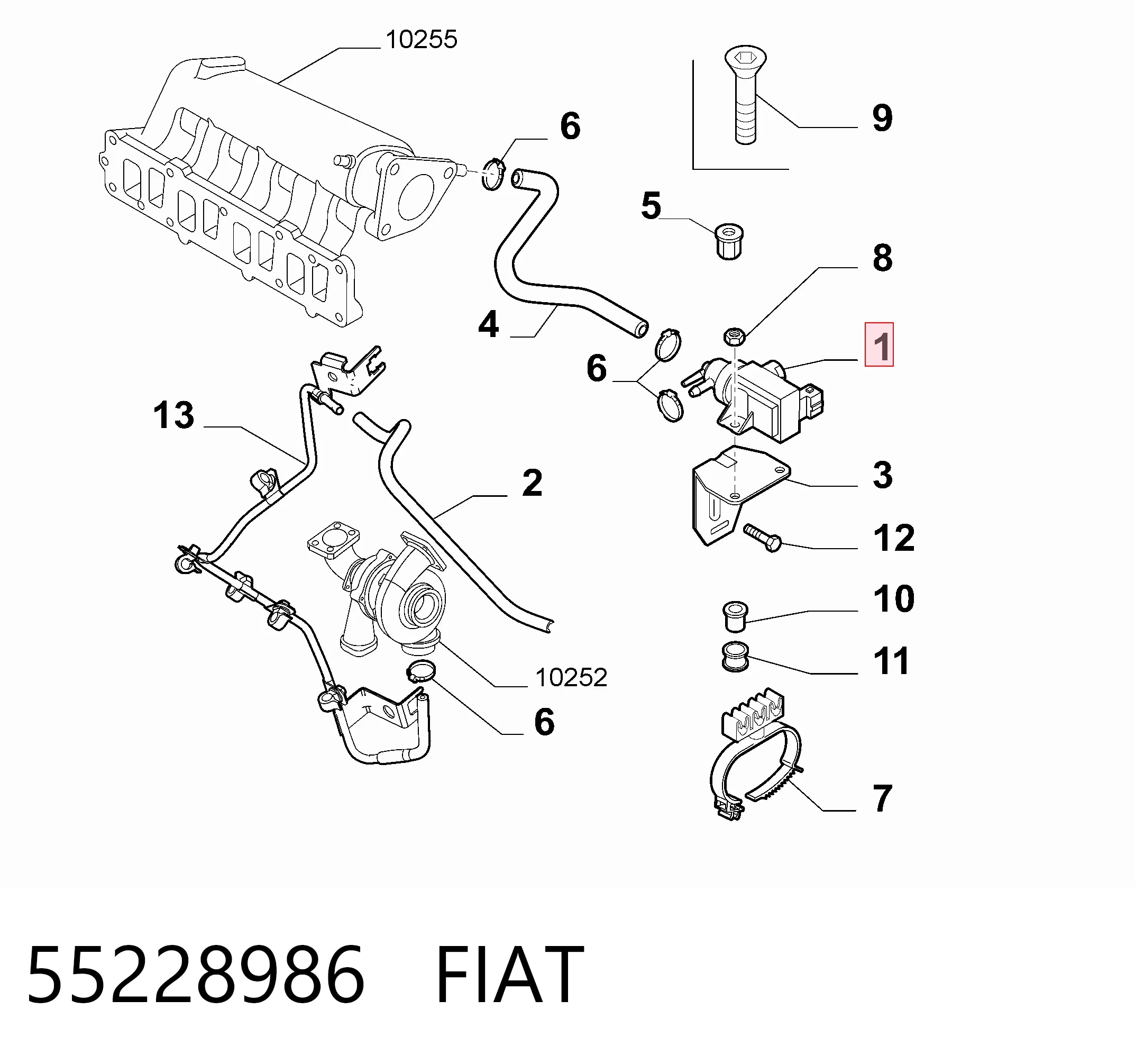55228986 Fiat/Alfa/Lancia Соленоид давления наддува