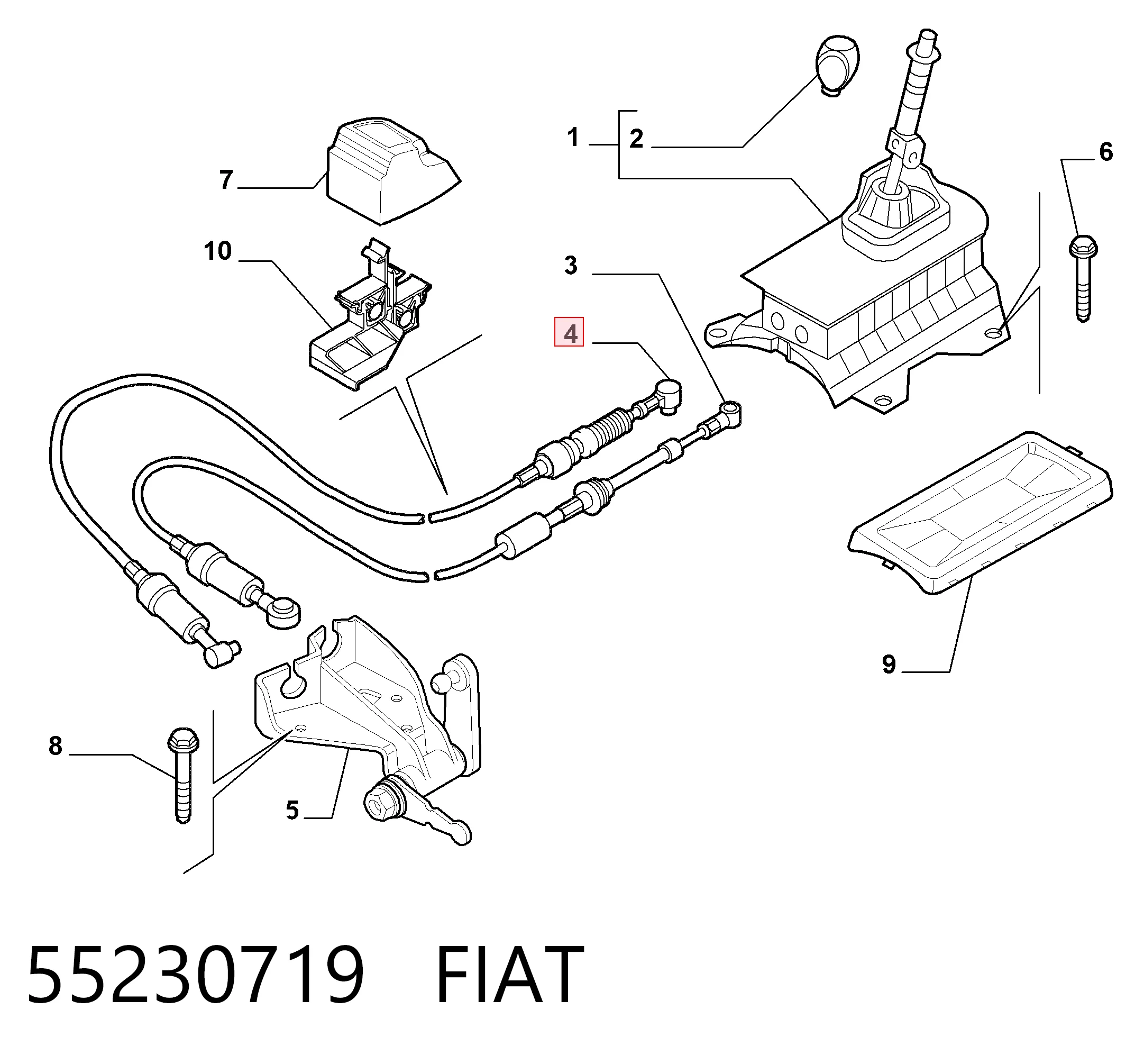 Трос переключения передач General Motors 55199874