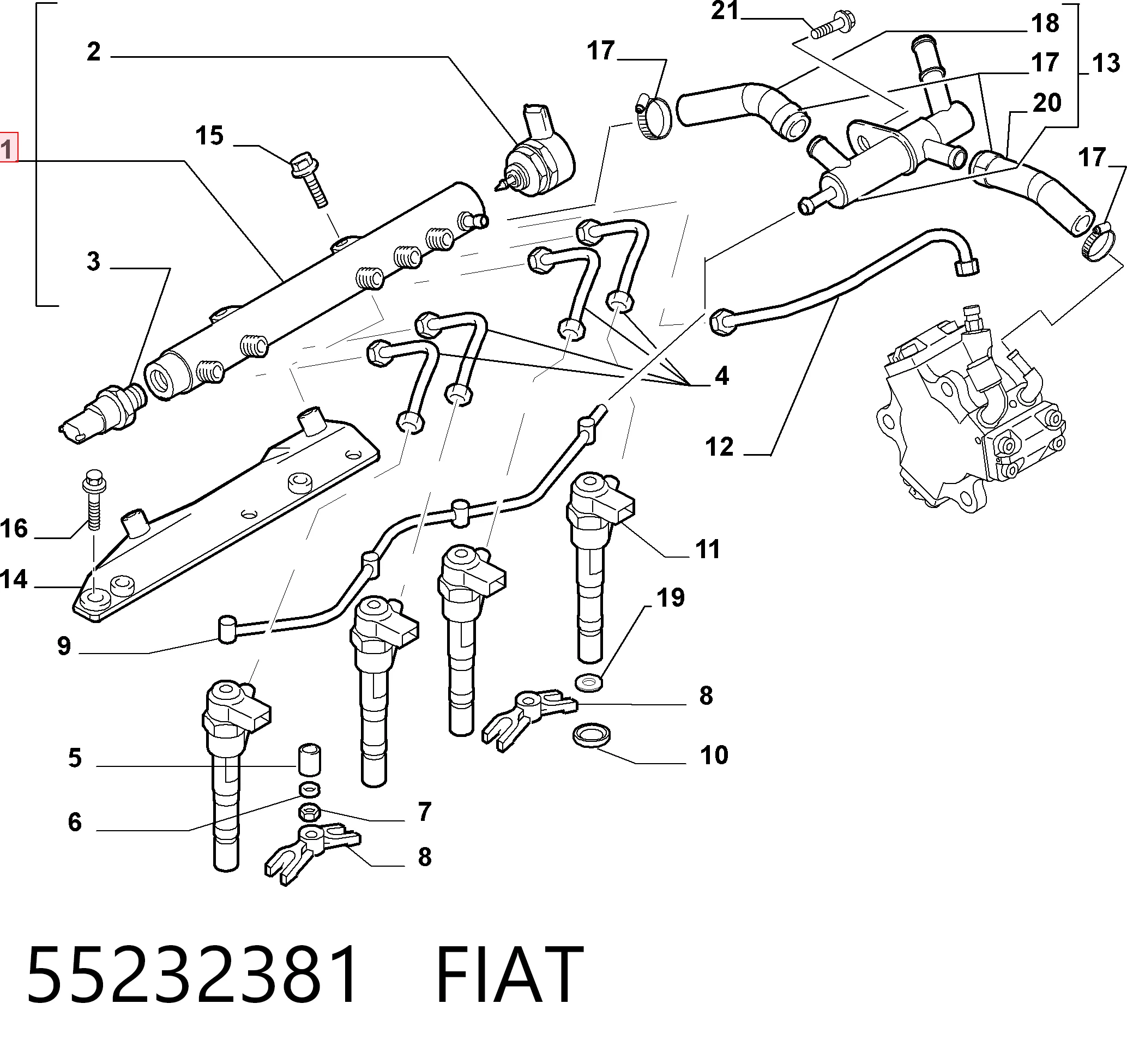 Распределитель топлива (рампа) Opel 55215212 цена, от 14.25 USD