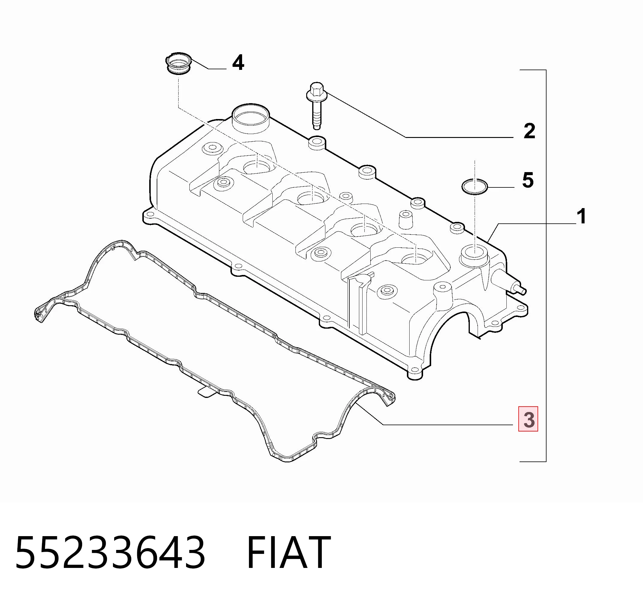 55233643 Fiat/Alfa/Lancia Прокладка крышки клапана