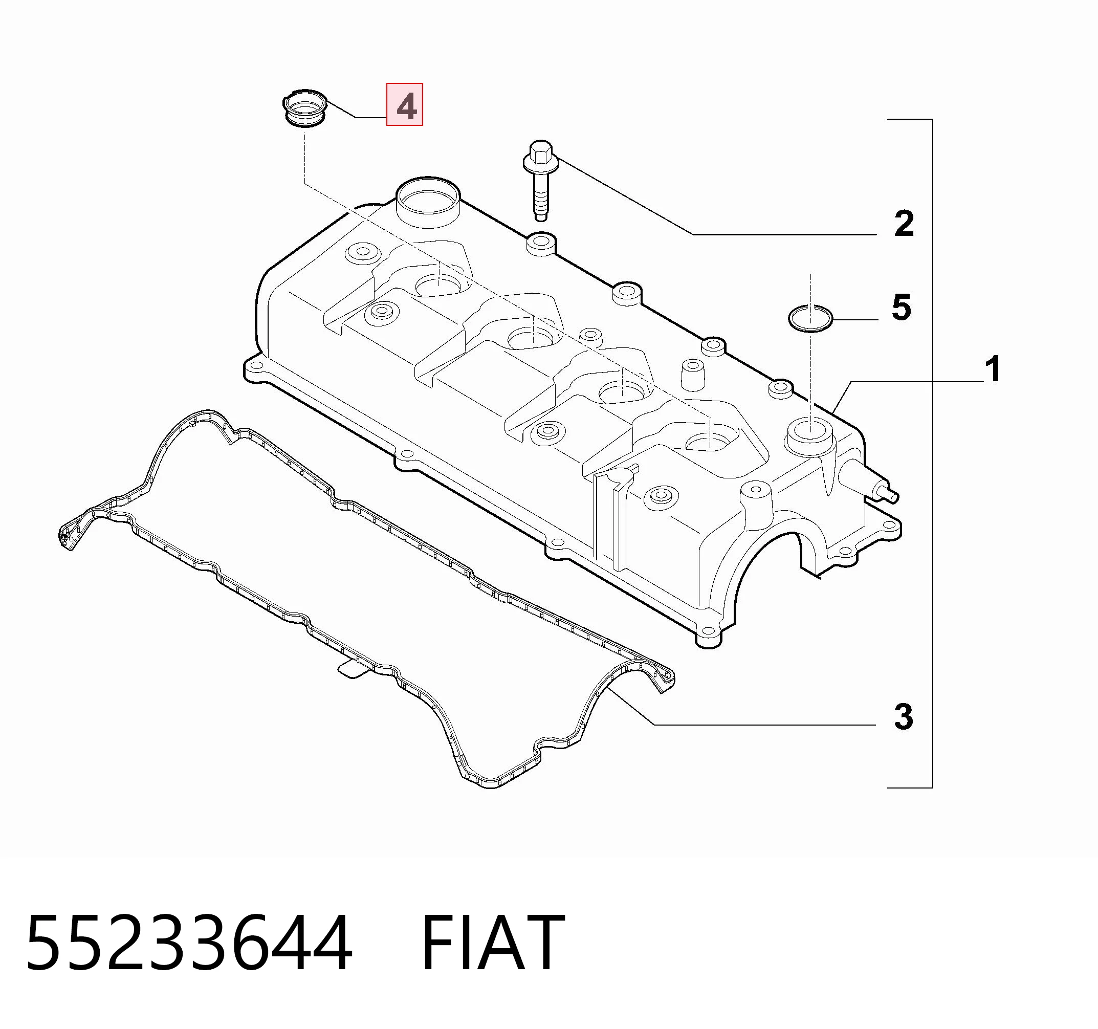 55233644 Fiat/Alfa/Lancia Прокладки свечных колодцев