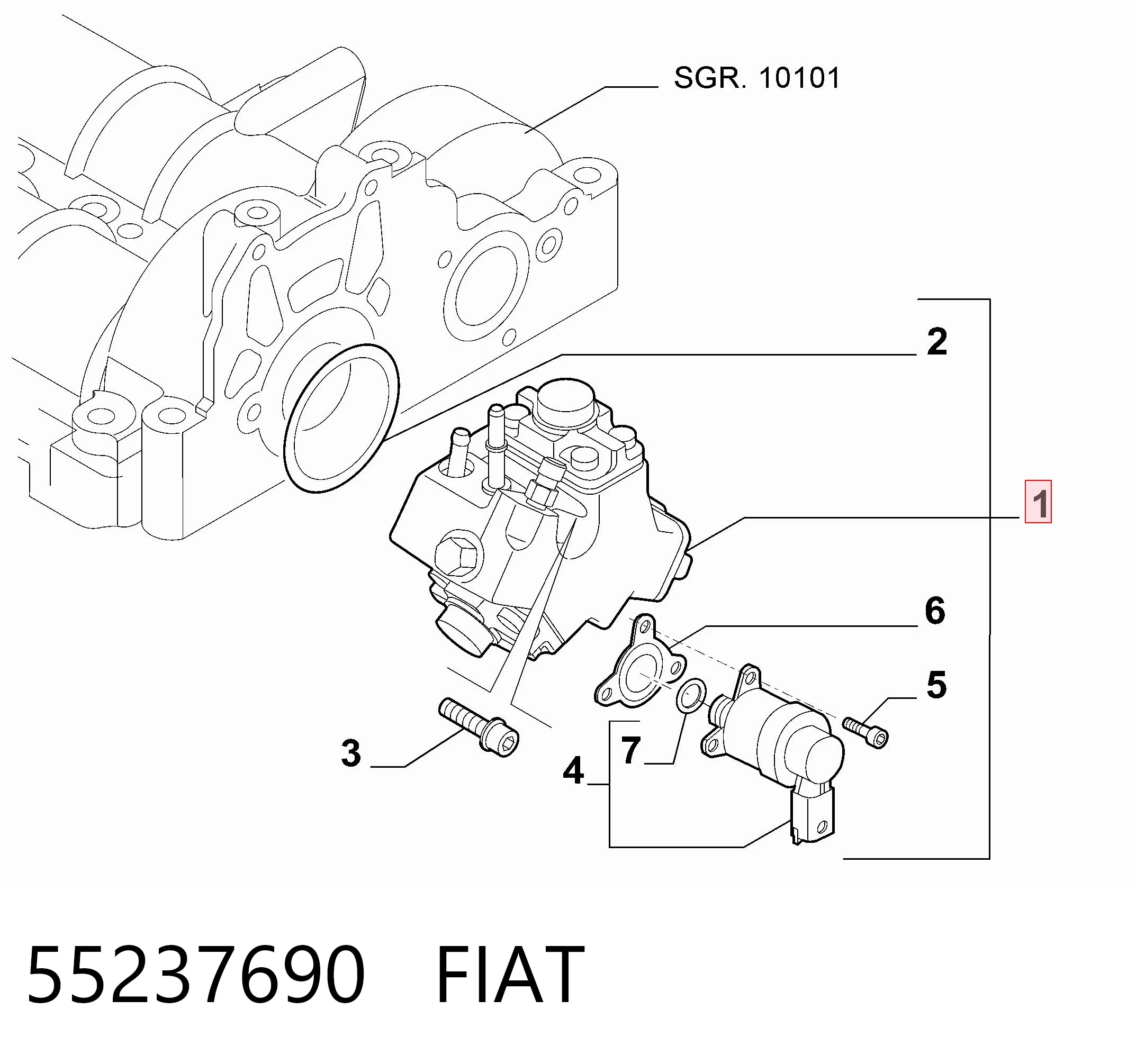 55237690 Fiat/Alfa/Lancia Насос топливный высокого давления (ТНВД)