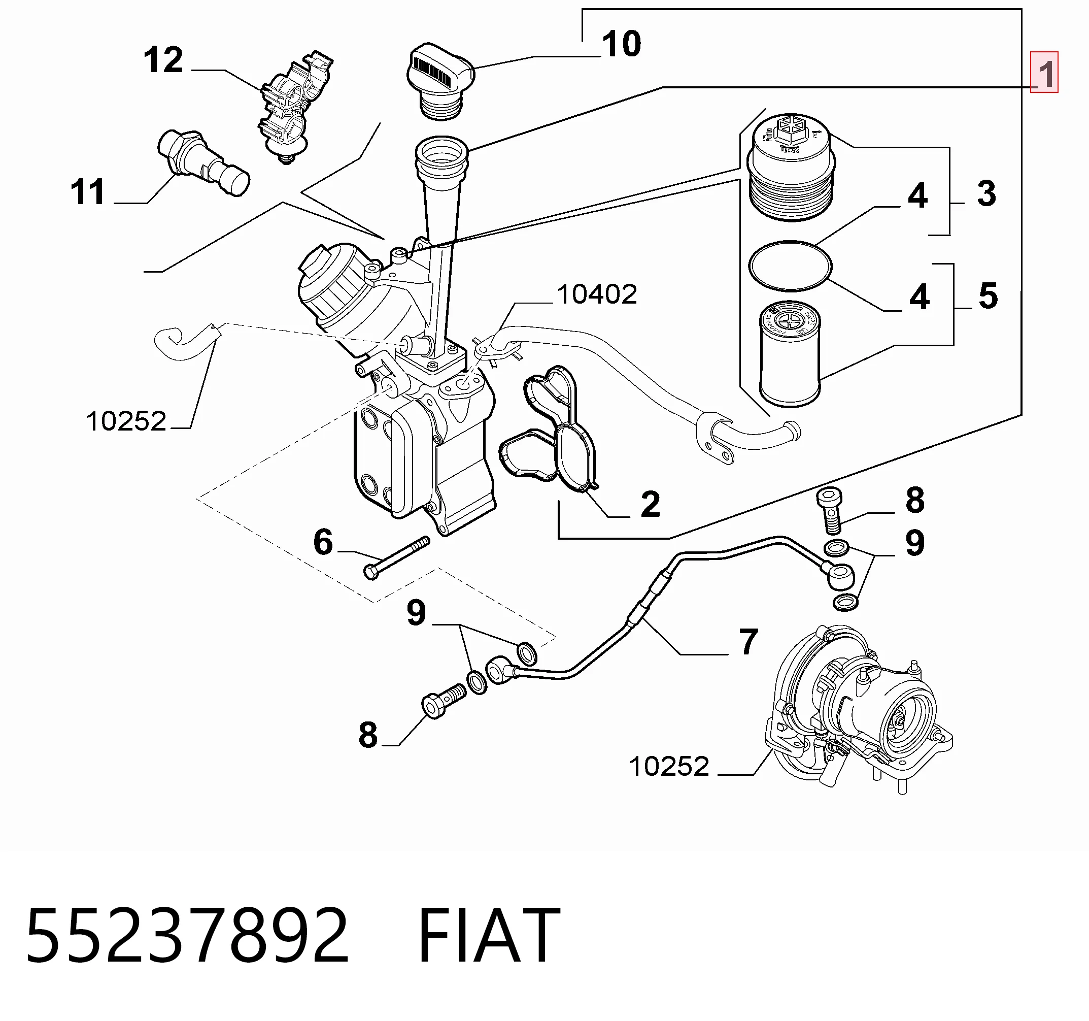 55237892 Fiat/Alfa/Lancia Корпус маслофильтра