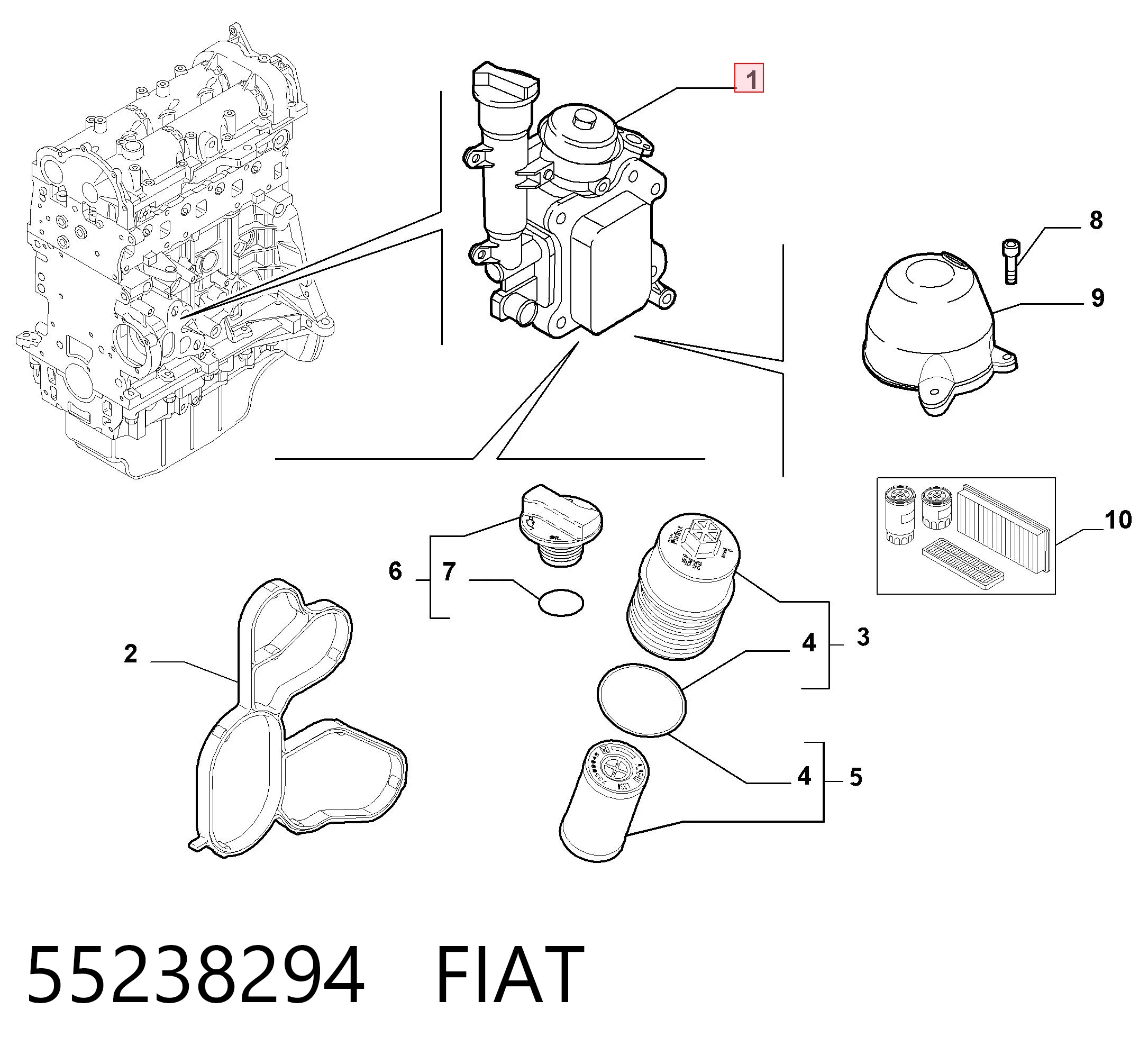 55238294 Fiat/Alfa/Lancia Корпус маслофильтра