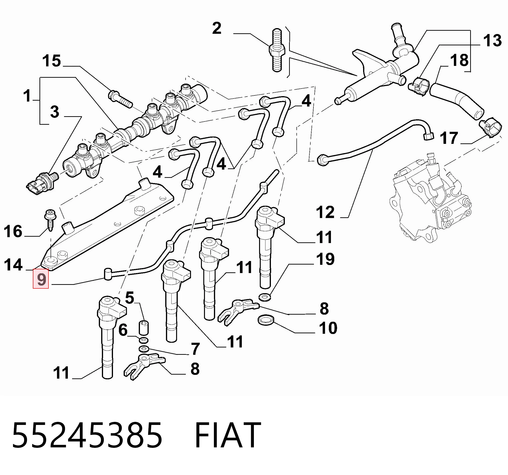 Купить 1609628480 Peugeot/Citroen Обратная топливная трубка