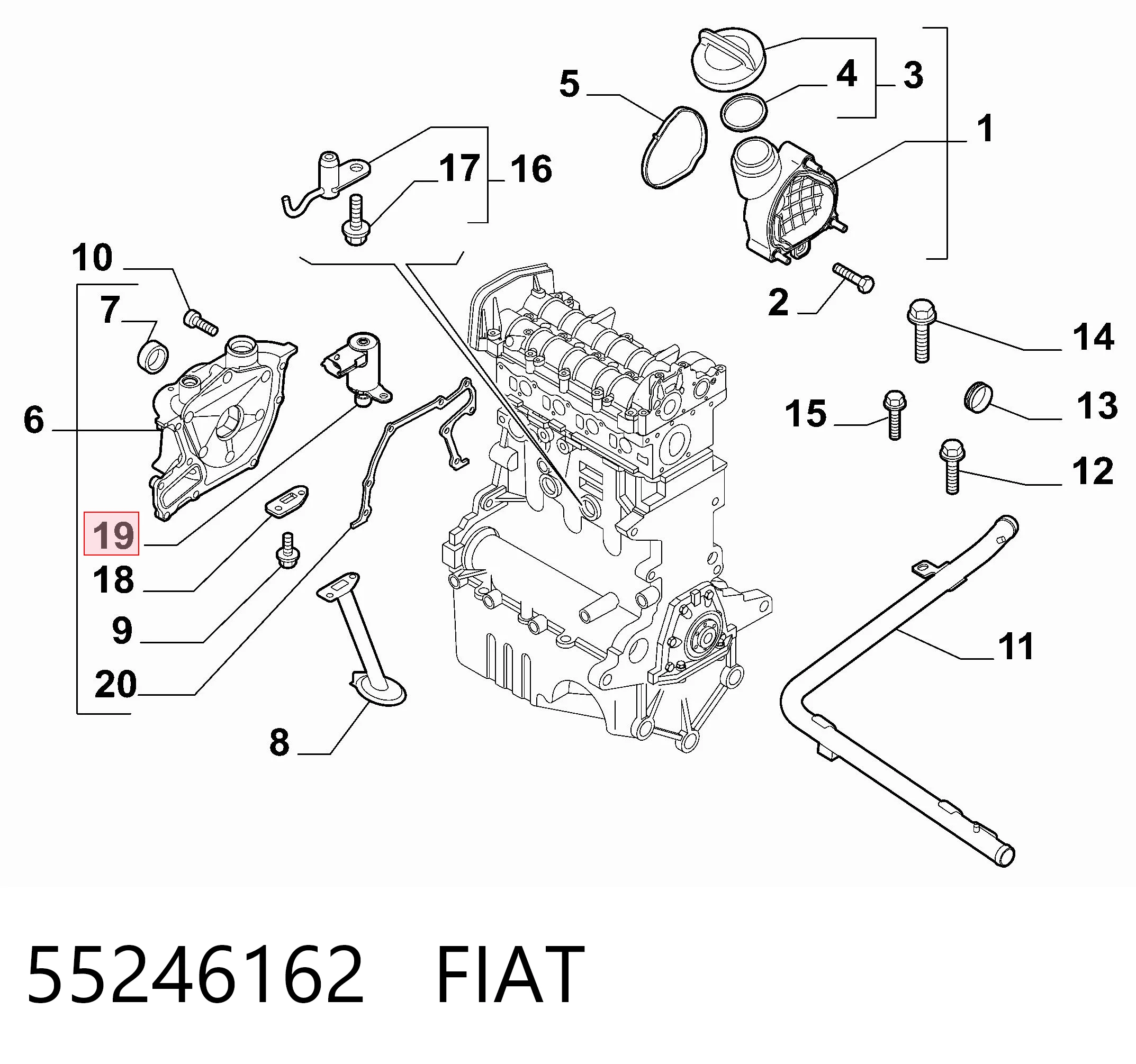 55246162 Fiat/Alfa/Lancia Клапан регулировки давления масла