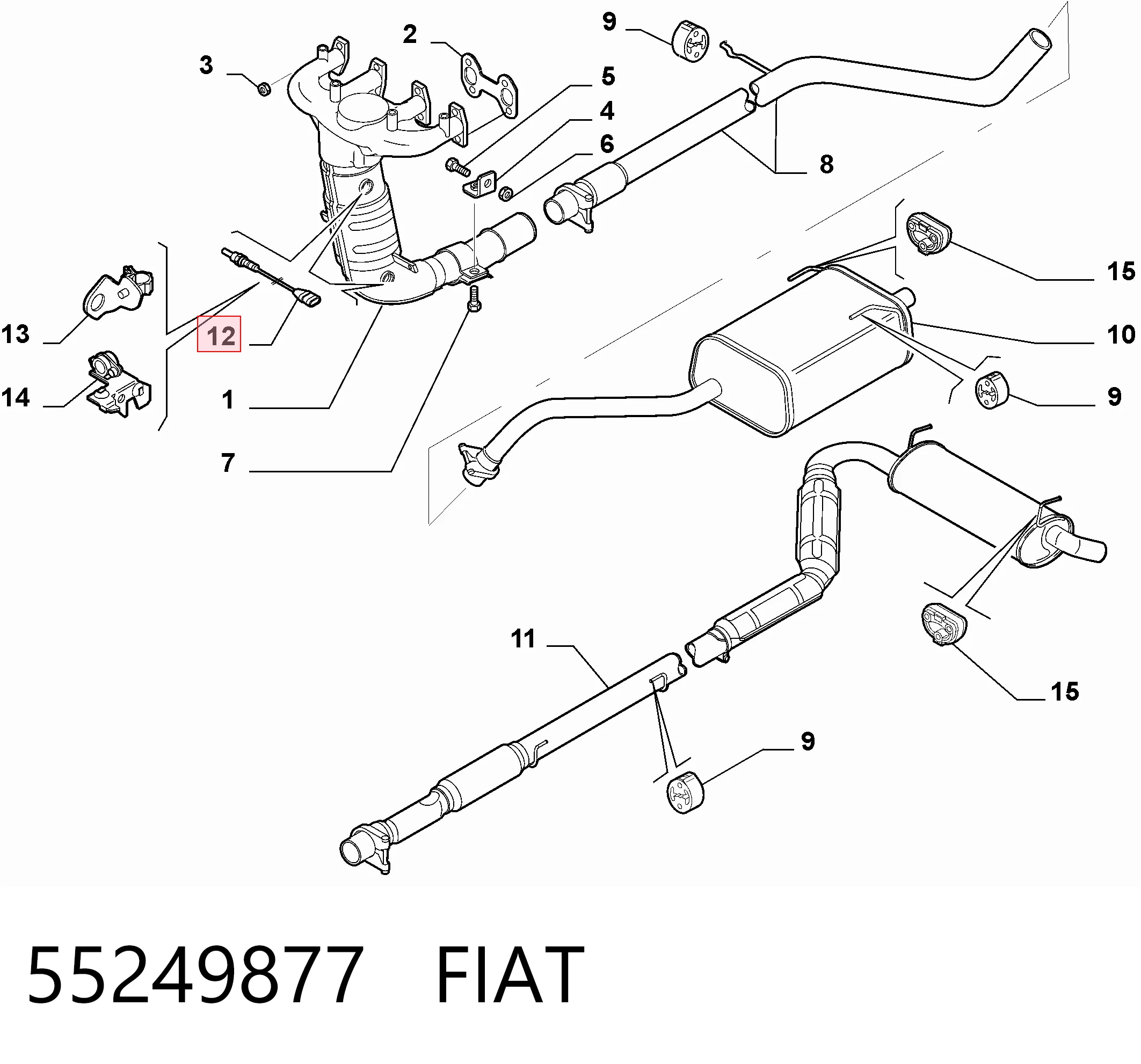 55249877 Fiat/Alfa/Lancia Датчик кислорода