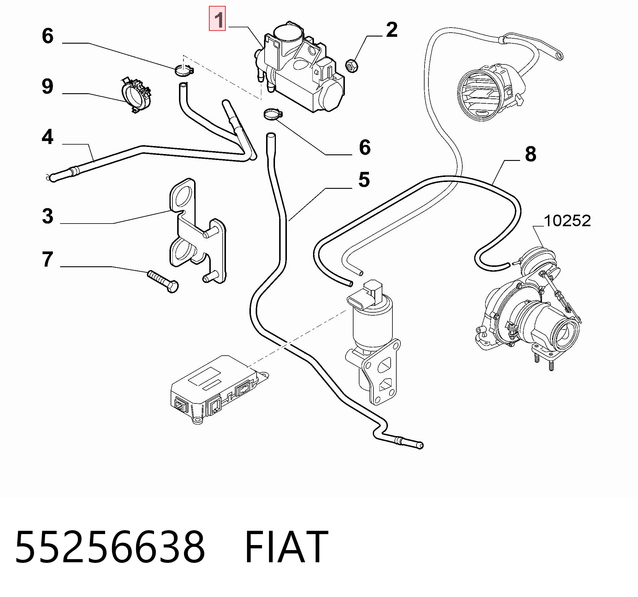 55256638 Fiat/Alfa/Lancia Соленоид давления наддува