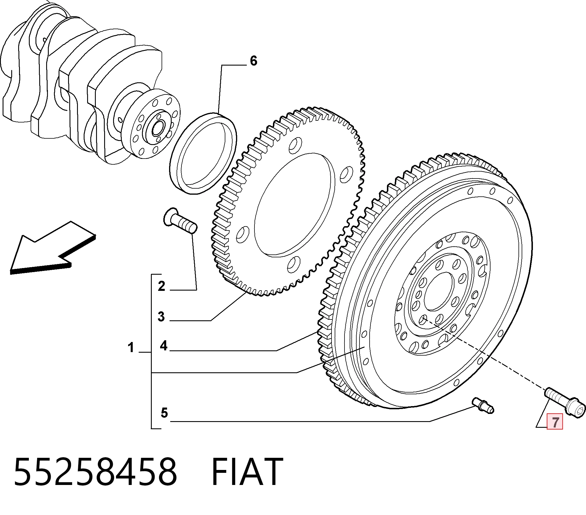 Купить 55258458 Peugeot/Citroen Болт крепления маховика