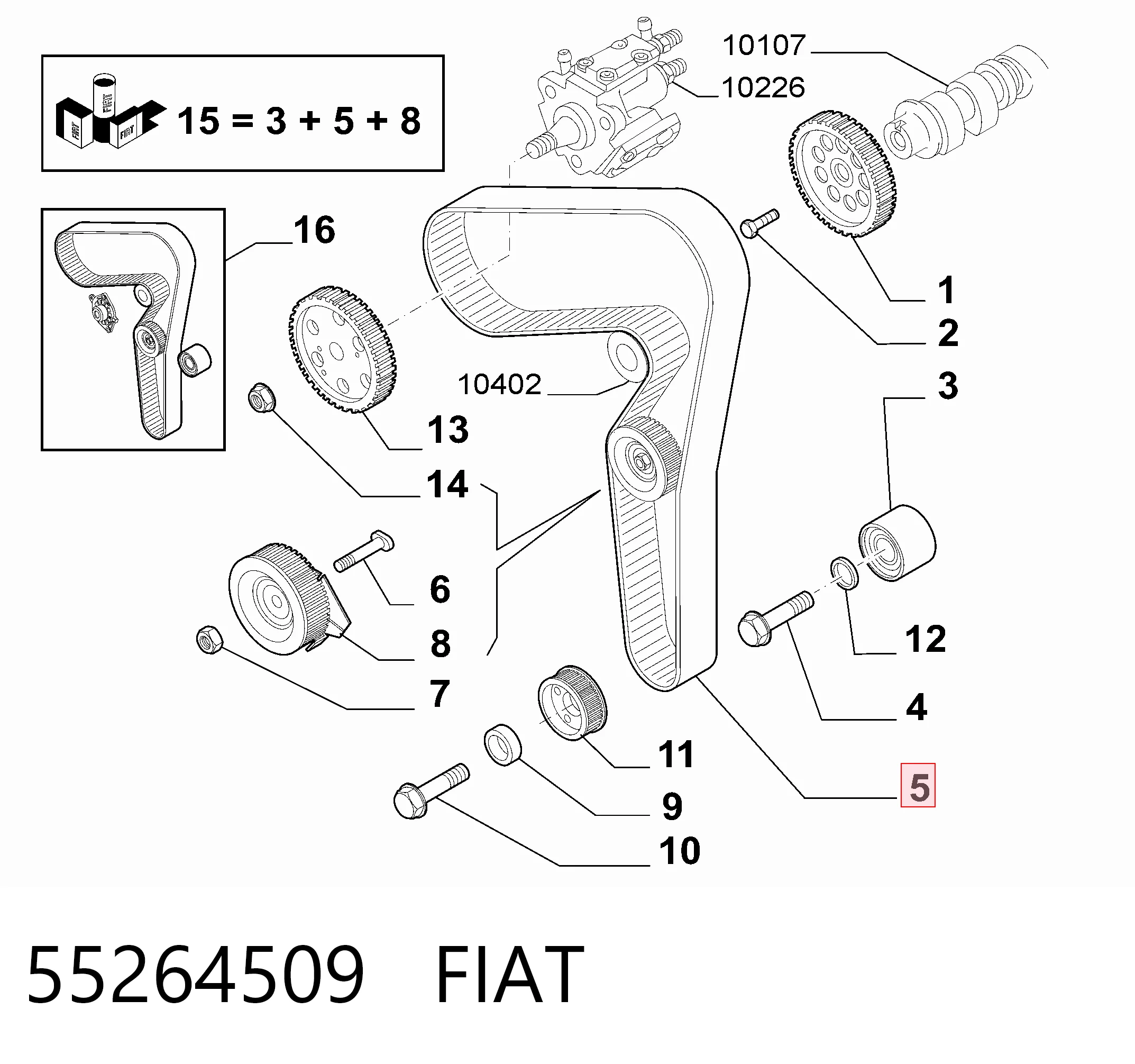 Ремень ГРМ FIAT 55264509