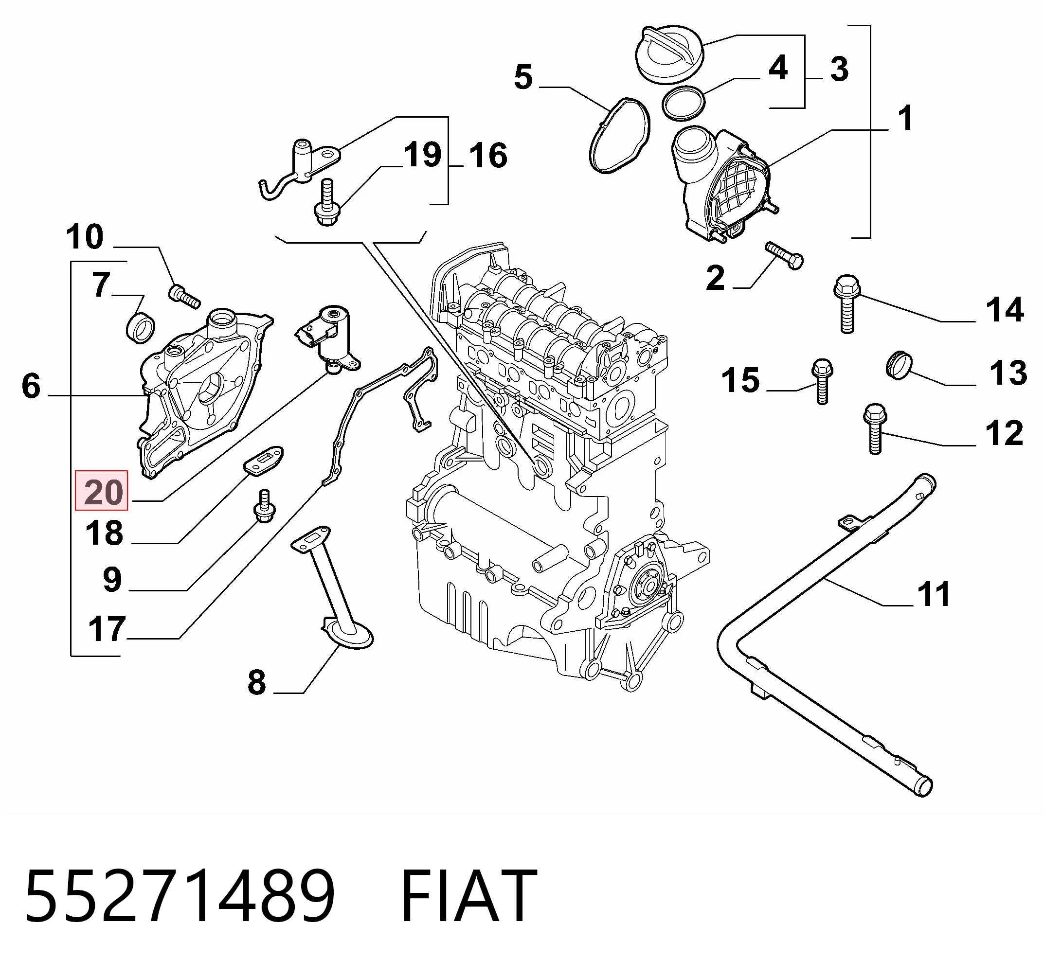 55271489 Fiat/Alfa/Lancia Клапан регулировки давления масла