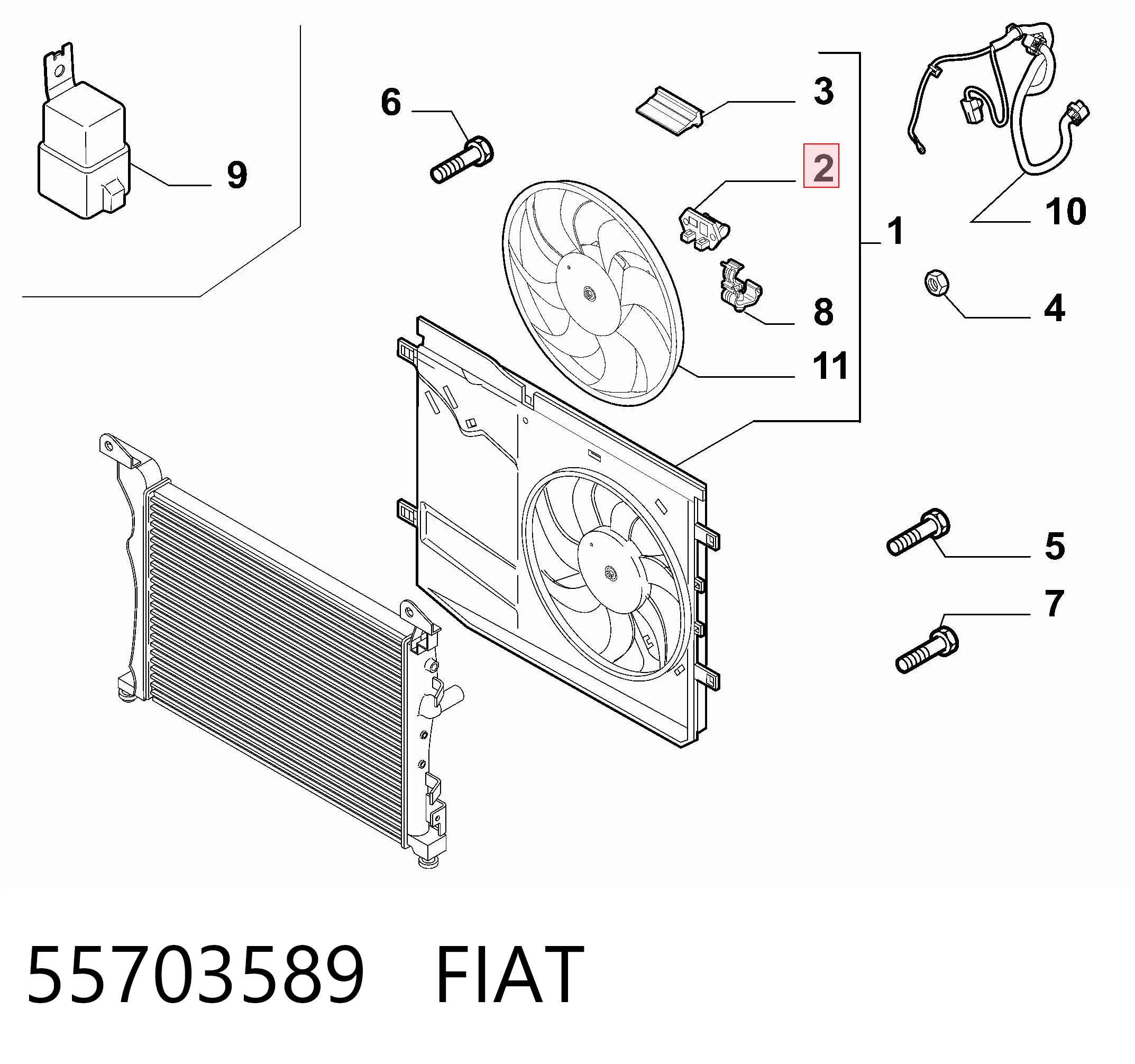 55703589 Fiat/Alfa/Lancia Резистор моторчика вентилятора кондиционера