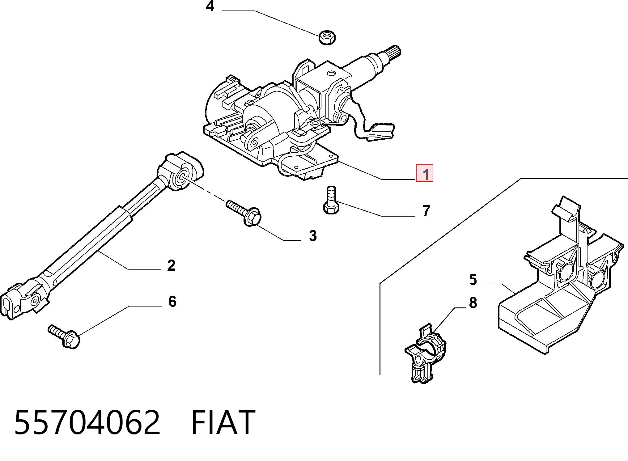  Рулевая колонка Fiat Punto 