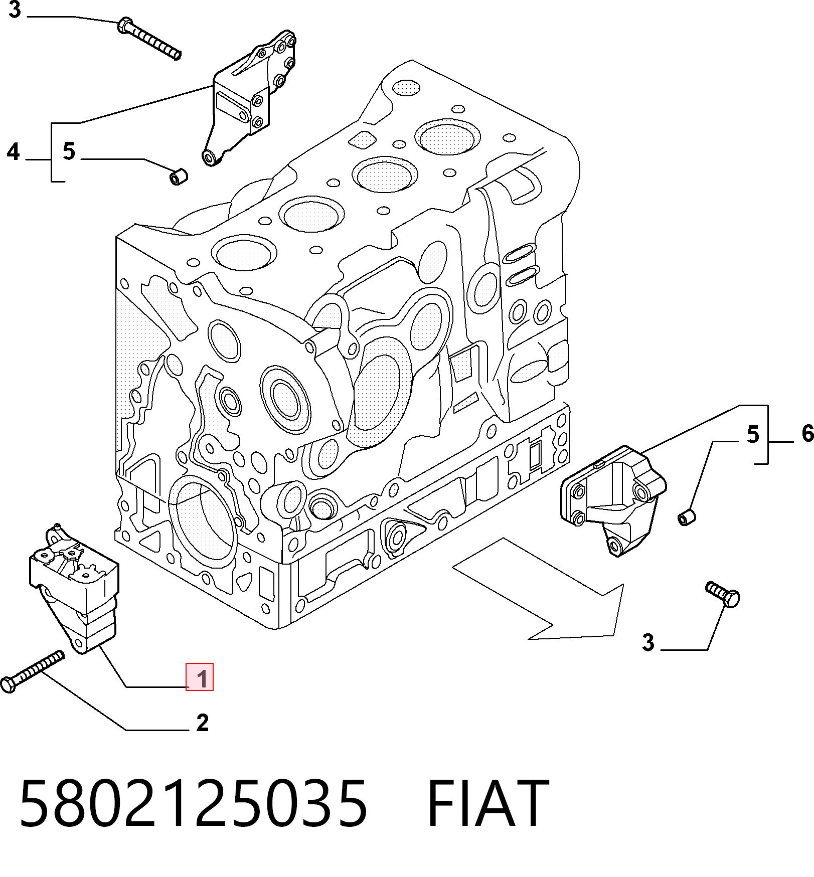 FT52645 Fast Кронштейн подушки (опоры) двигателя правой