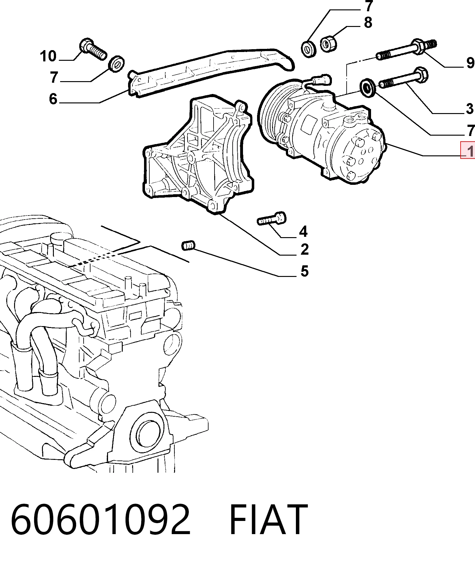 60601092 Fiat/Alfa/Lancia Компрессор хладагента