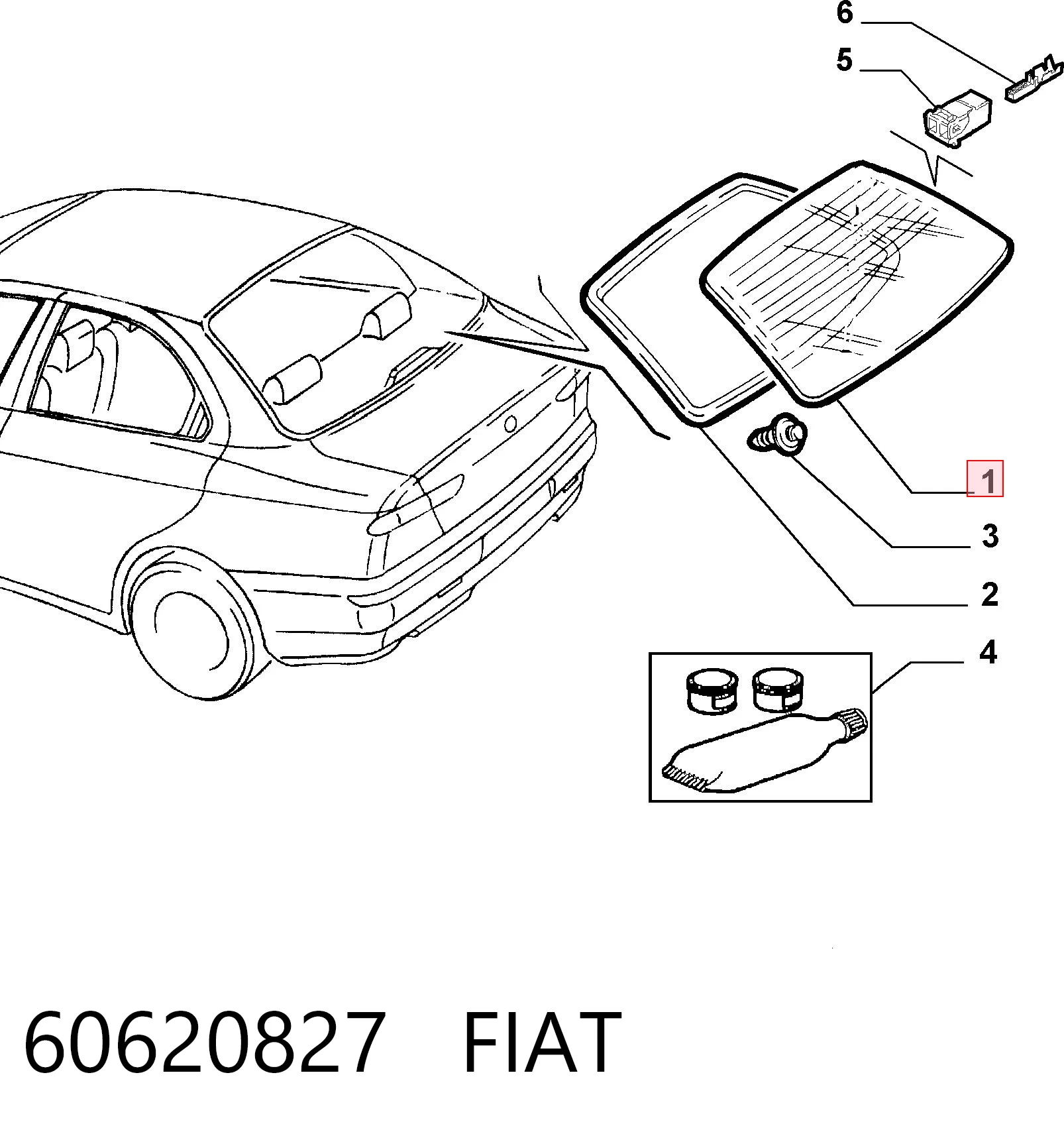Стекло заднее Alfa Romeo 156 932