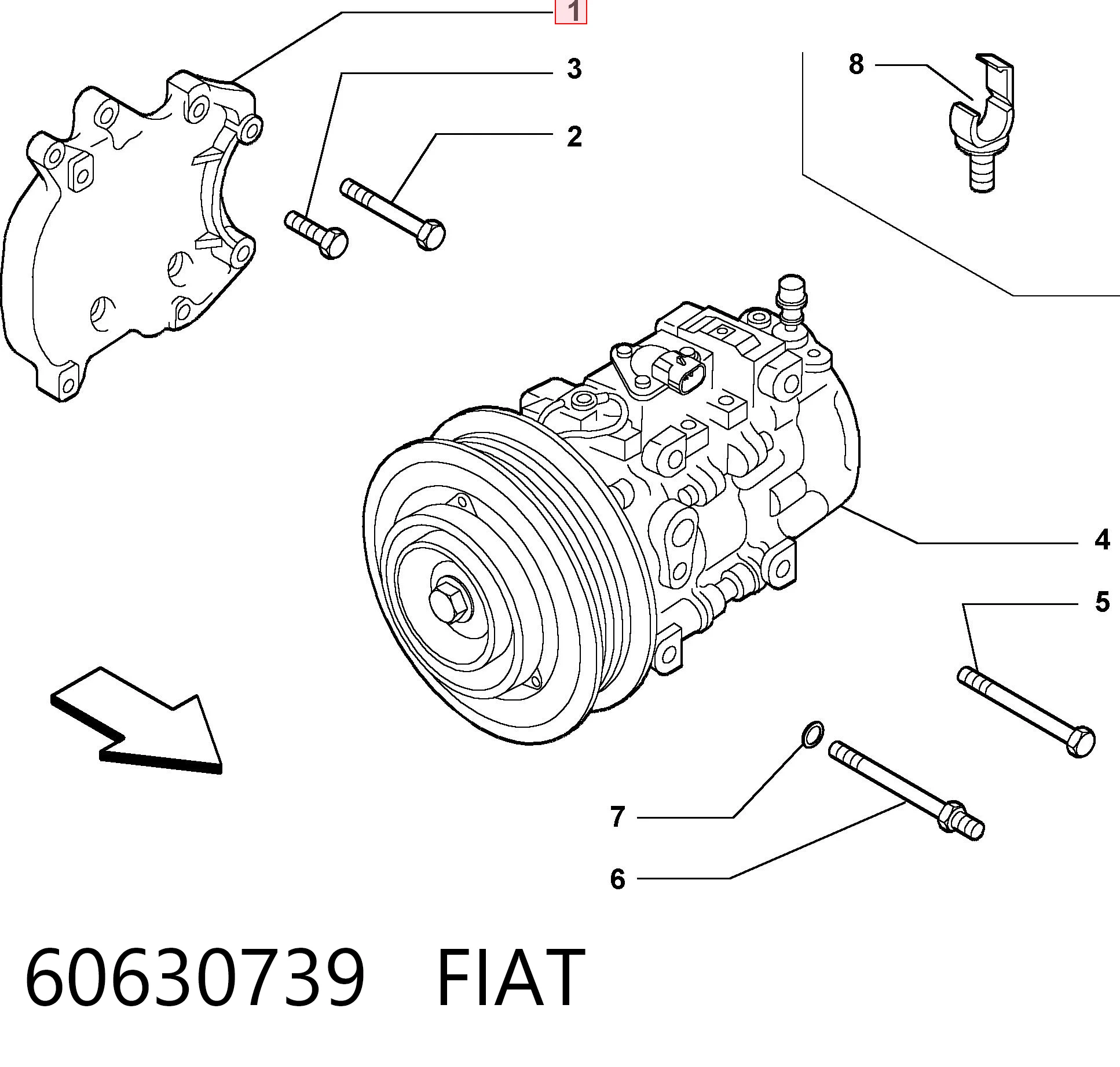60630739 Fiat/Alfa/Lancia Компрессор хладагента