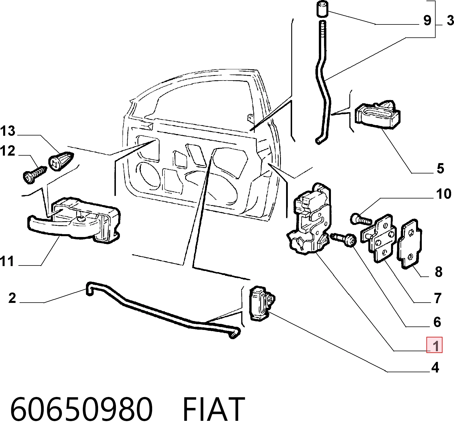 Внутренний дверной замок на Alfa Romeo 156  932